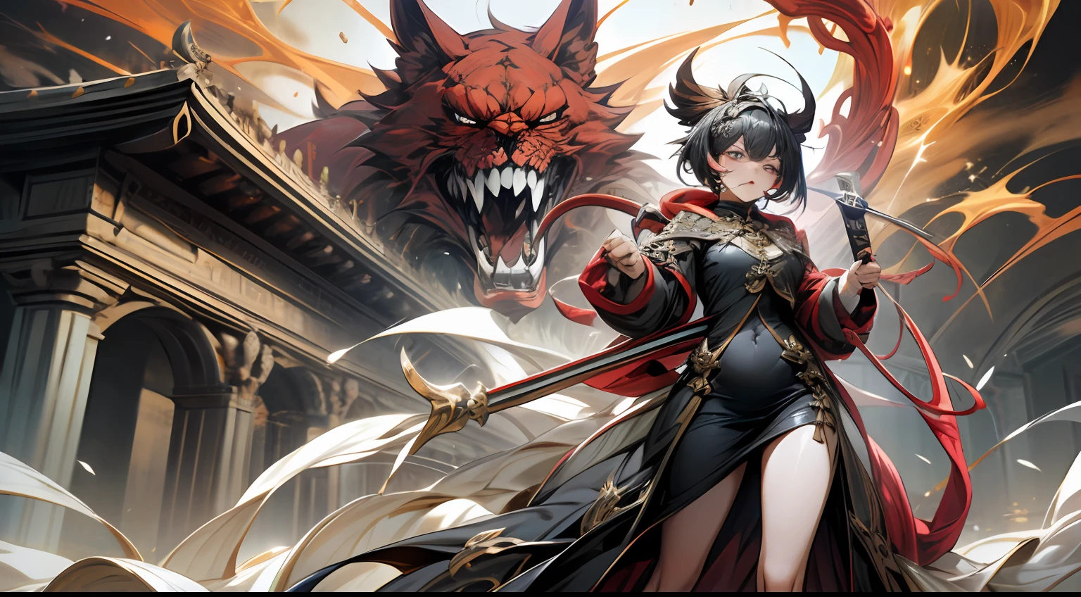 k hd、Best picture quality、ultra - detailed、The huge Vajra hammer roared in its chest。