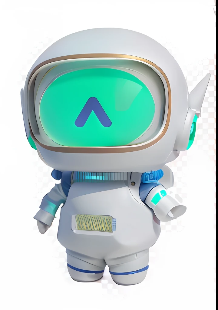 There is a small doll, Cute 3d rendering, little astronaut looking up, Portrait anime space cadet boy, Cute 3d anime boy rendering, Cute detailed digital art, Male explorer mini cute boy, 3D rendering stylized, 3D rendered character art 8K, Cute digital IP,doll,blindbox, There is not much difference from the original picture,The characteristics do not change,The characteristics of the head do not change,The characteristics of the head do not change,Facial features do not change,Ear features do not change,The length of the small short leg,Body width does not change,Bubble Mart,cute-style,The intrinsic color does not change,New image