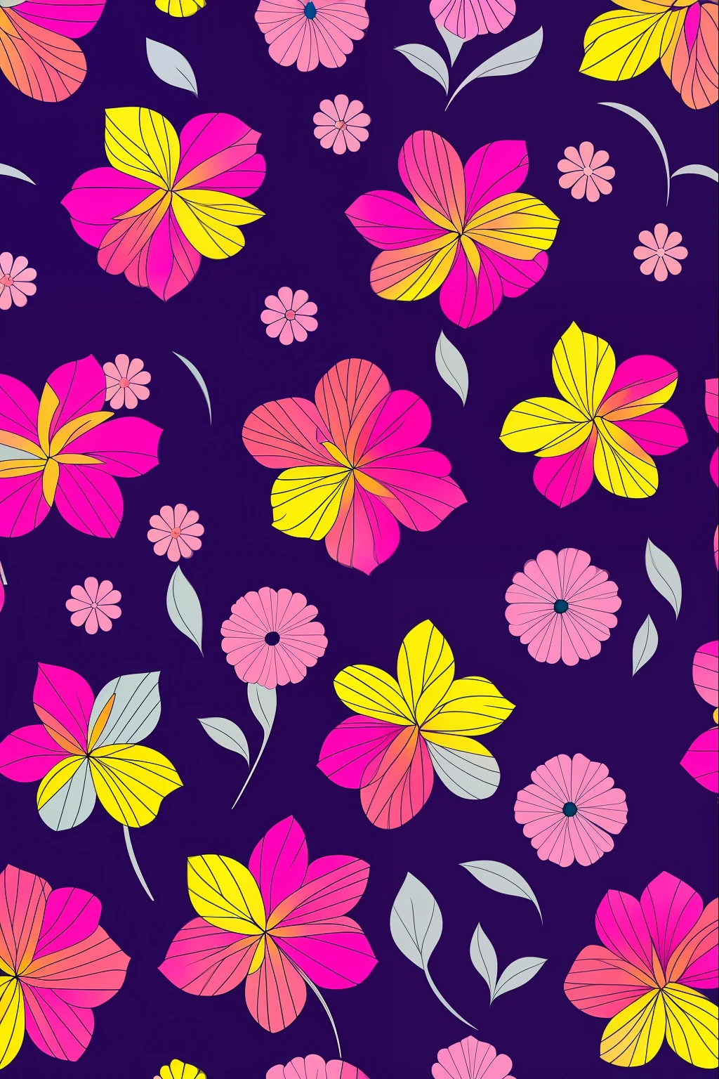 Flower pattern, cores vibrantes