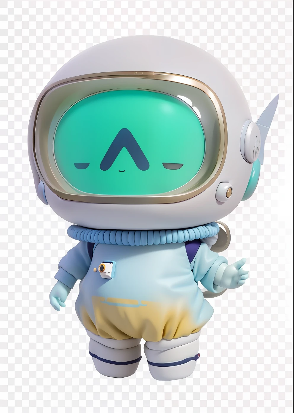 (Daisaku),(Need),(Super meticulous),(full bodyesbian:1.2)，New IP image，The main characteristics remain unchanged，A planet's watchman，cute-style，Blind box style，Bubble Mart style，The general image characteristics of the inherent color remain unchanged，There is a small doll, Cute 3d rendering, little astronaut looking up, Portrait anime space cadet boy, Cute 3d anime boy rendering, Cute detailed digital art, Male explorer mini cute boy, 3D rendering stylized, 3D rendered character art 8K, Cute digital IP，doll，blindbox， There is not much difference from the original picture，The characteristics do not change，The characteristics of the head do not change，The characteristics of the head do not change，Facial features do not change，Ear features do not change，The length of the short leg does not change，Bubble Mart，cute-style，The intrinsic color does not change，New image