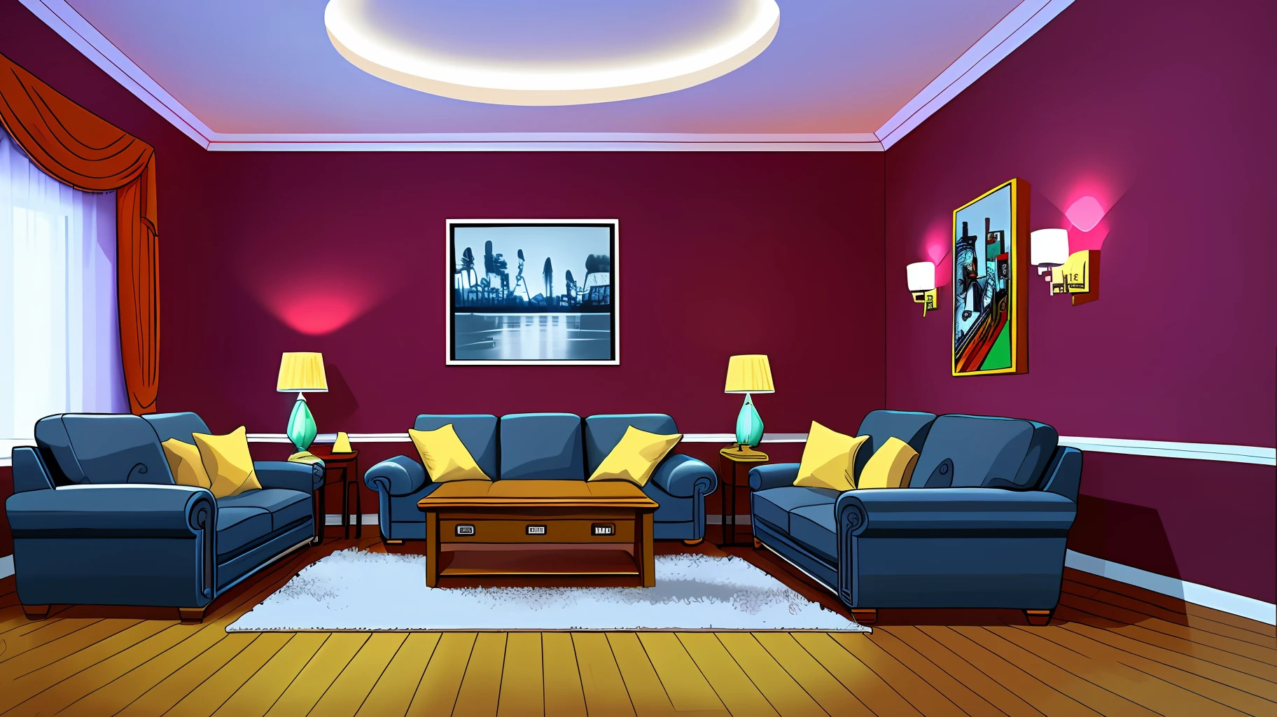 living room interior， 8K， hyper HD， tmasterpiece， highest  quality