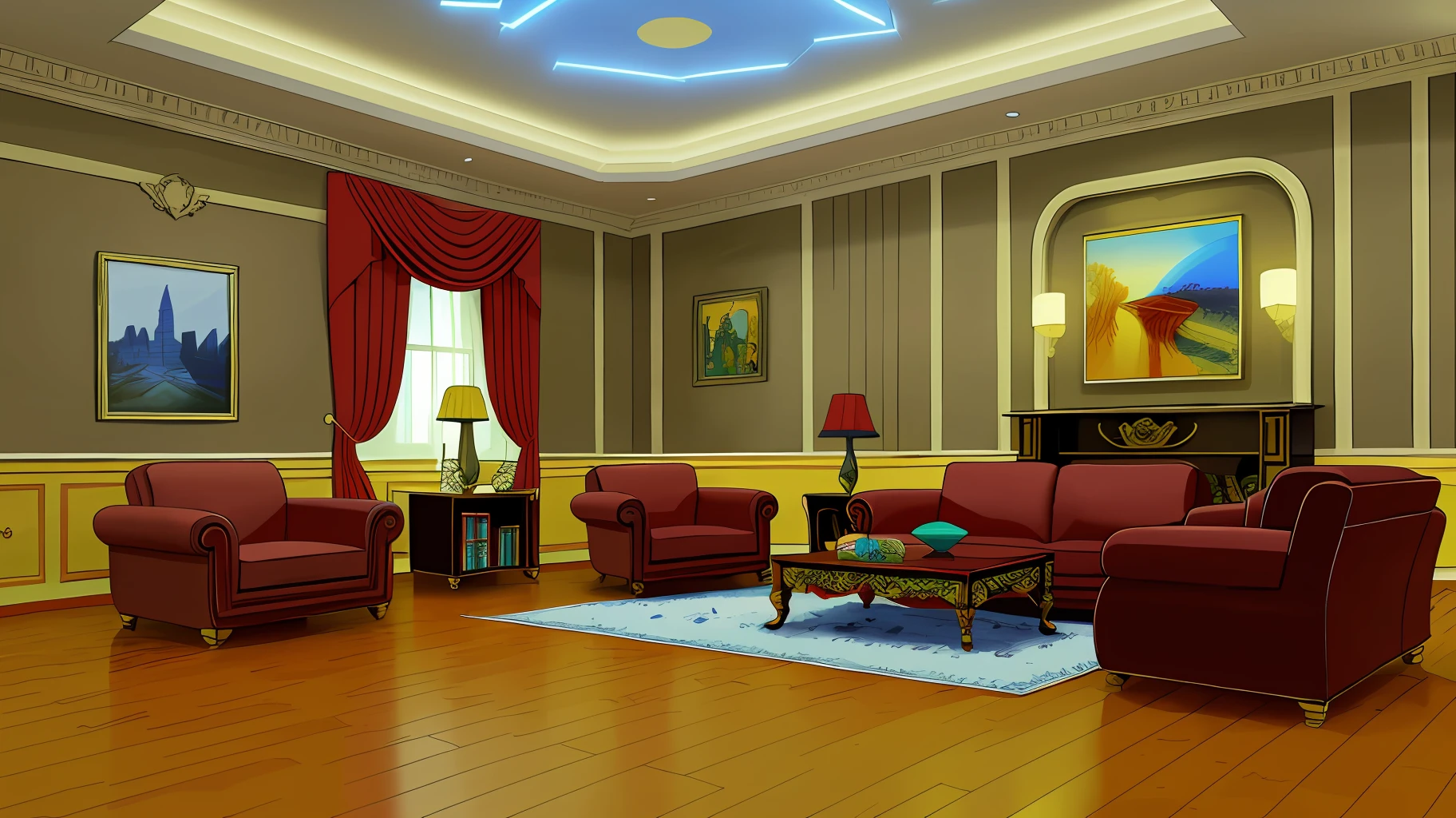 living room interior， 8K， hyper HD， tmasterpiece， highest  quality