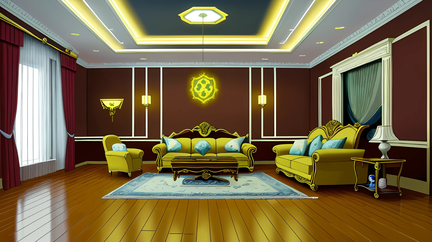 living room interior， 8K， hyper HD， tmasterpiece， highest  quality