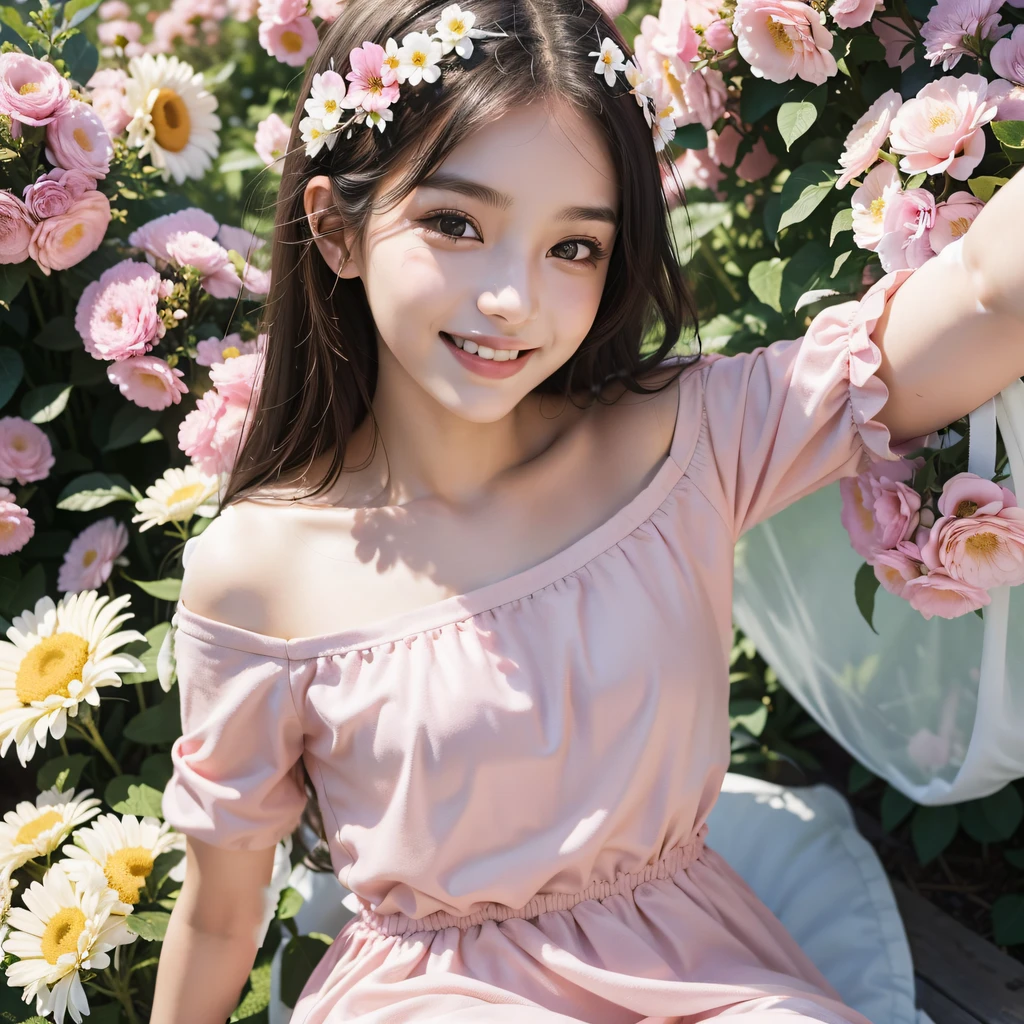 Pink dress with flat chest
