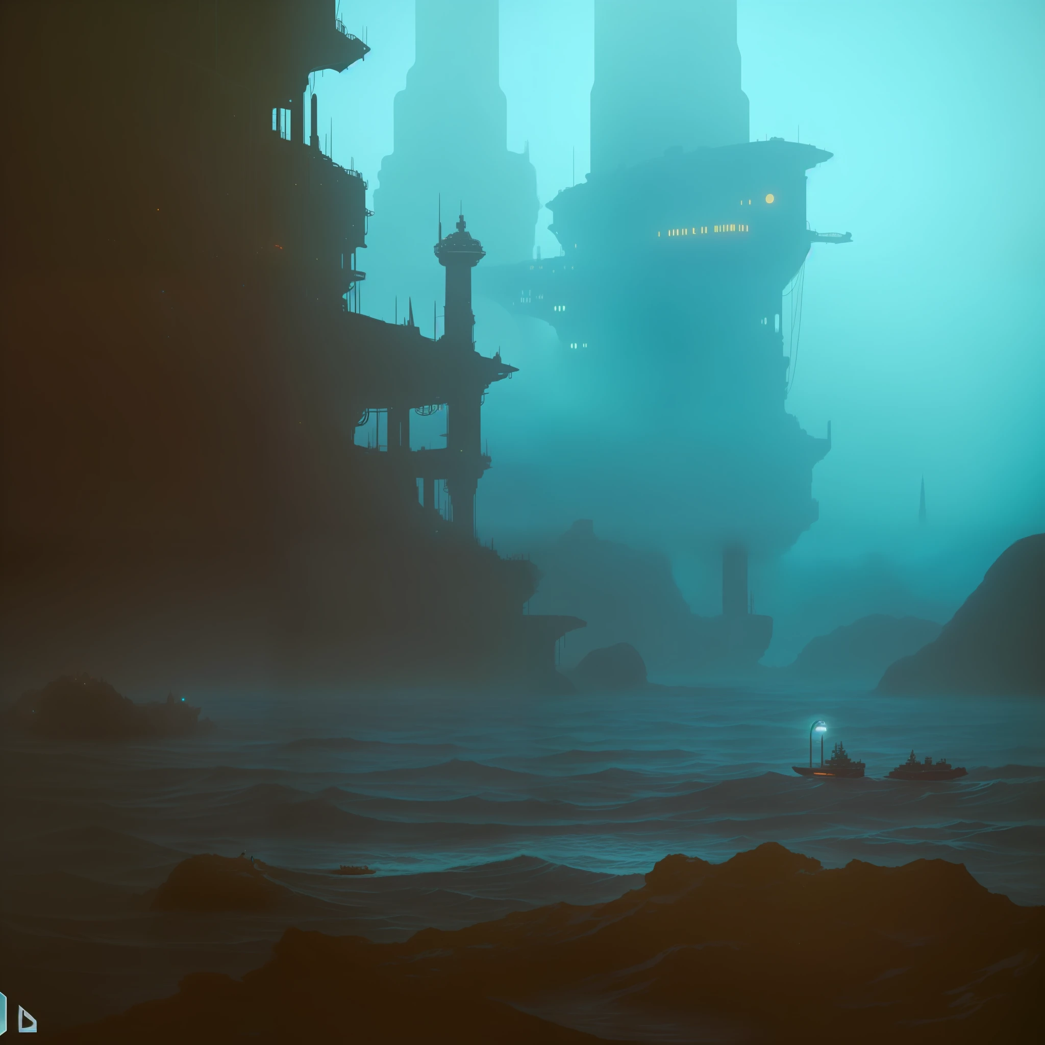 lost city at the bottom of the sea artist Simon Stålenhag.