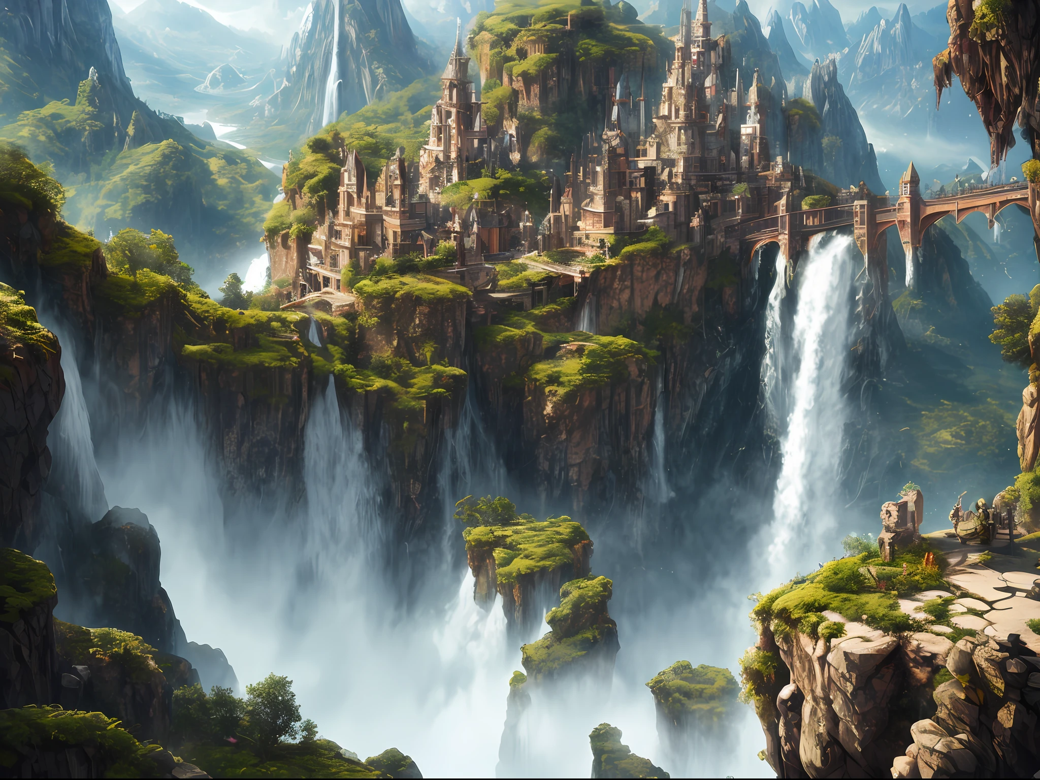 masterpiece, best quality, high quality, extremely detailed CG unity 8k wallpaper, scenery, outdoors,flower, cloud, day, no humans, mountain, landscape, water, tree, snowing, waterfall, cliff, nature, lake, river, snowflakes,award winning photography, Bokeh, Depth of Field, HDR, bloom, Chromatic Aberration ,Photorealistic,extremely detailed, trending on artstation, trending on CGsociety, Intricate, High Detail, dramatic, art by midjourney