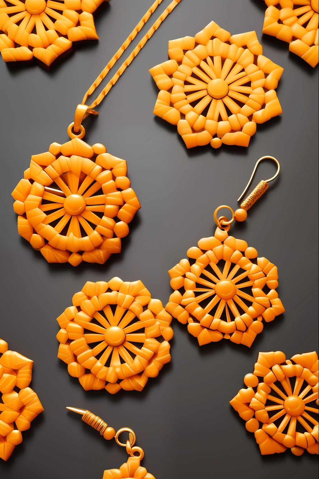 jewelry pattern, cores vibantes, Fundo laranja