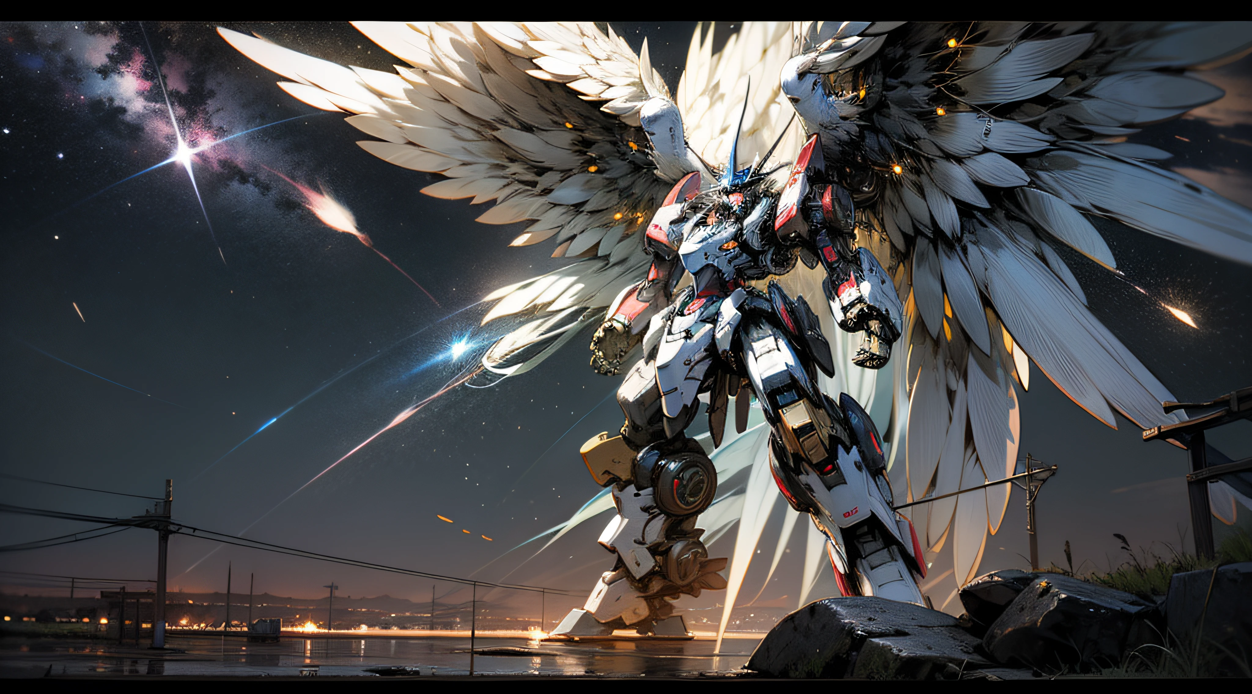 giant mecha robot，Wings，Skysky，starrysky，Technologie