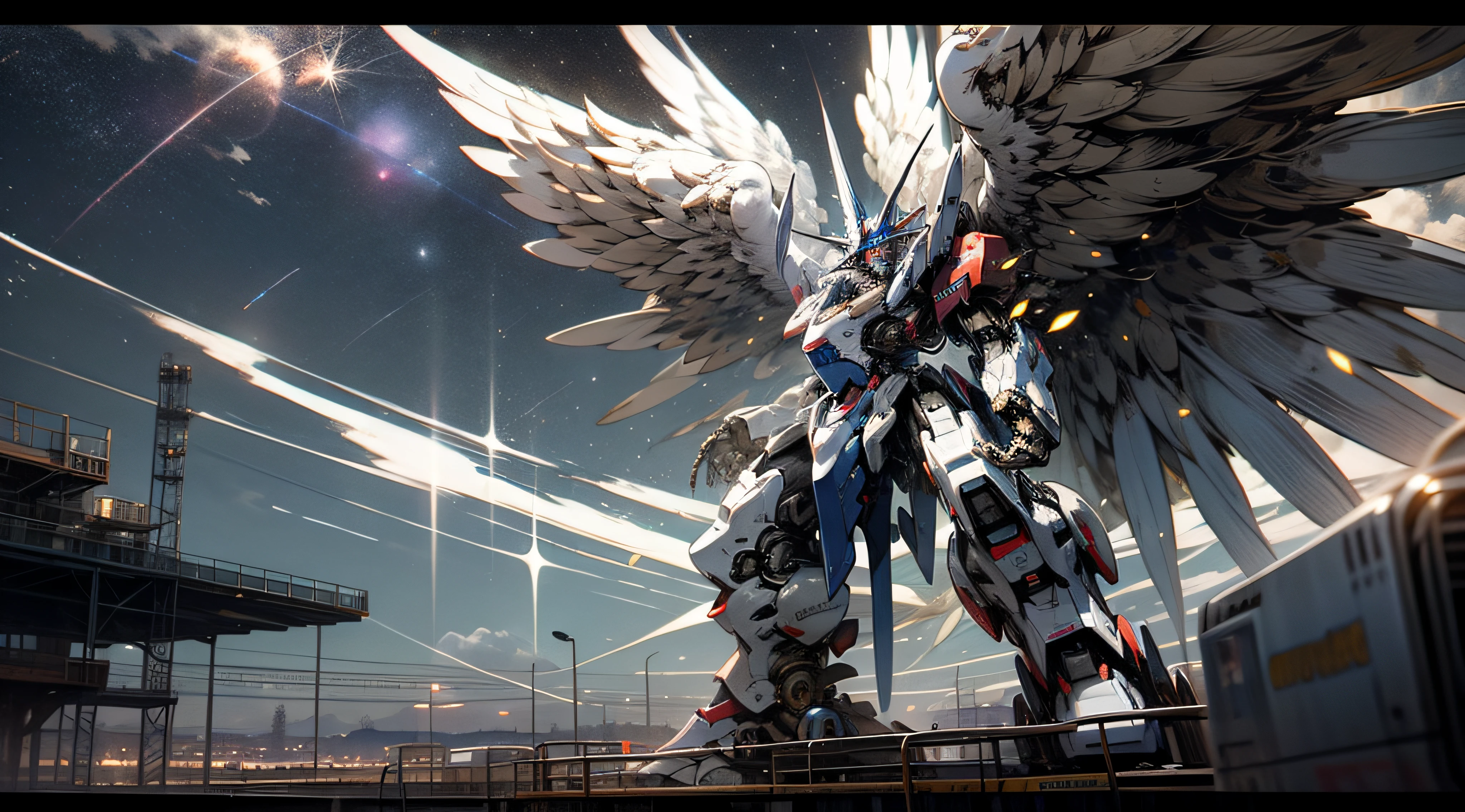 giant mecha robot,Wings,Skysky,starrysky,Technologie