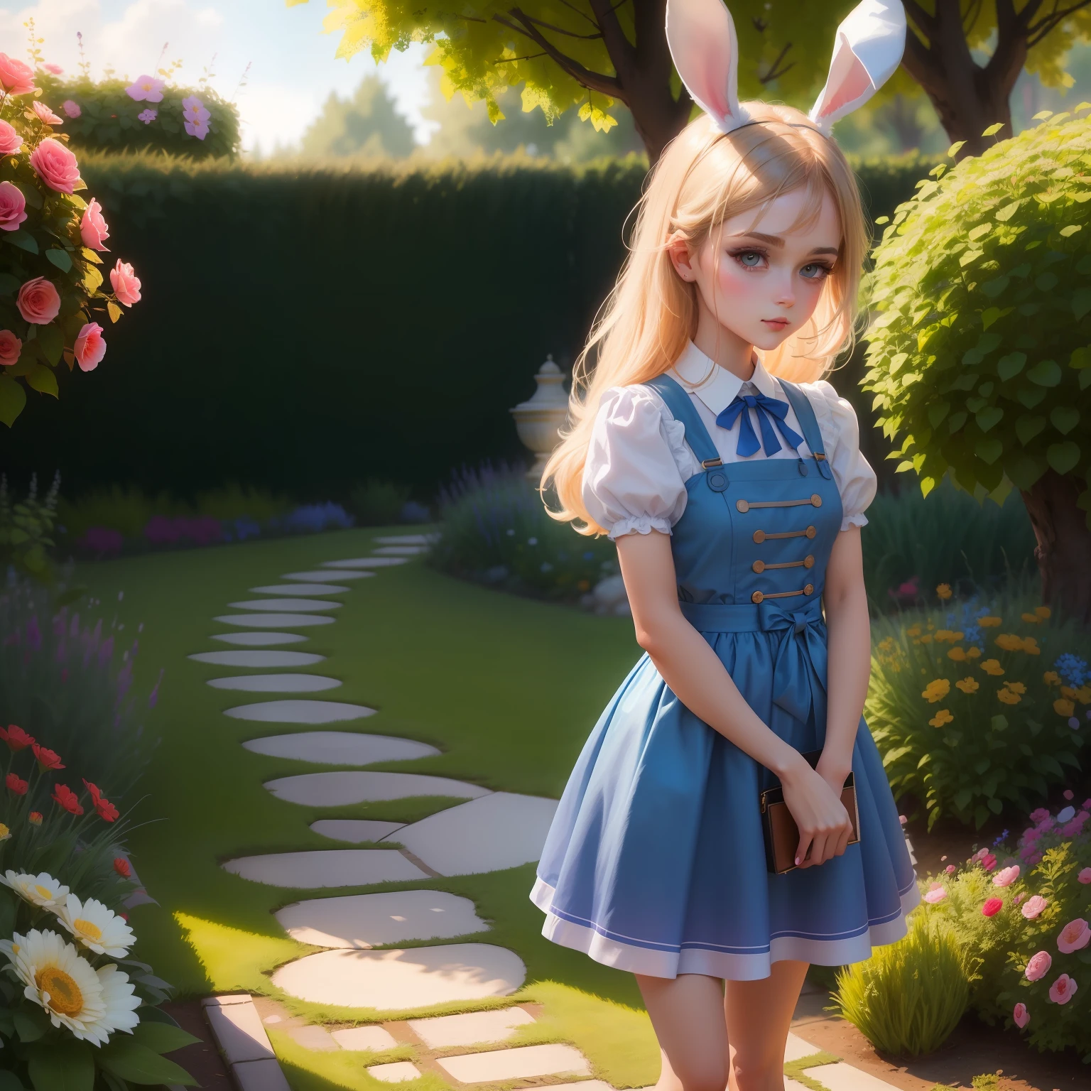 bunny, Blurring, bunny, florals, naturey, no_humans, depth of fields, TO8 Contrast Style, DARK_Glam, Wearing DRK_Glam, deep-shadows, (murky: 1.4), (8k, RAW Photography, top-quality, masterpiece: 1.2 illustratio