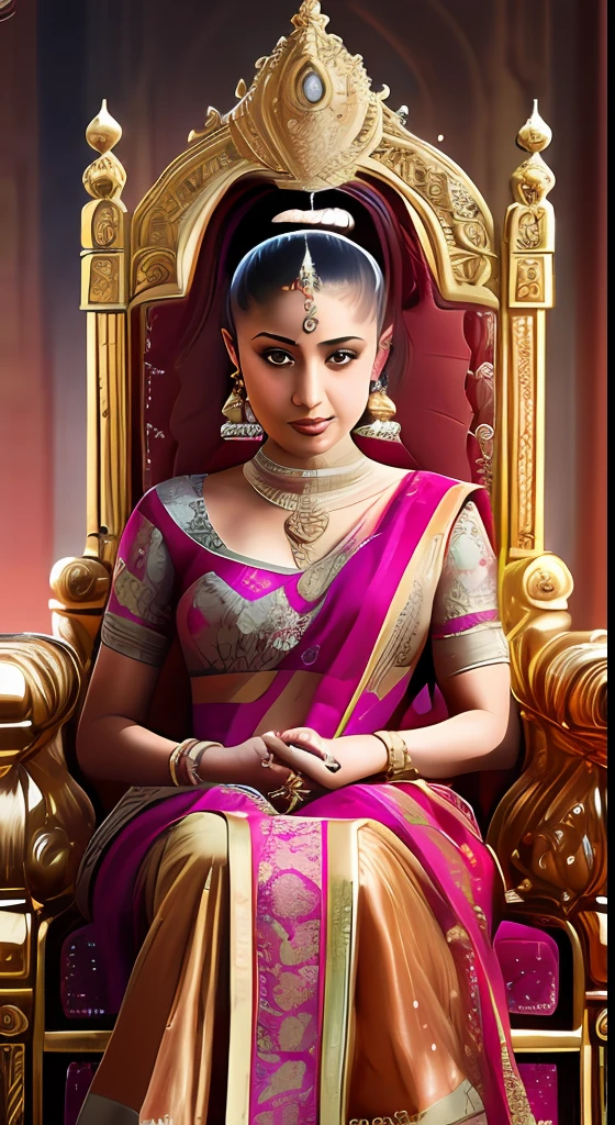 "Captivating depiction of Ariana Grande donning a graceful Indian sexy. Meticulous attention to detail and lifelike visual fidelity. Unparalleled quality. 8k resolution. A true masterpiece. She reigns over a majestic throne."