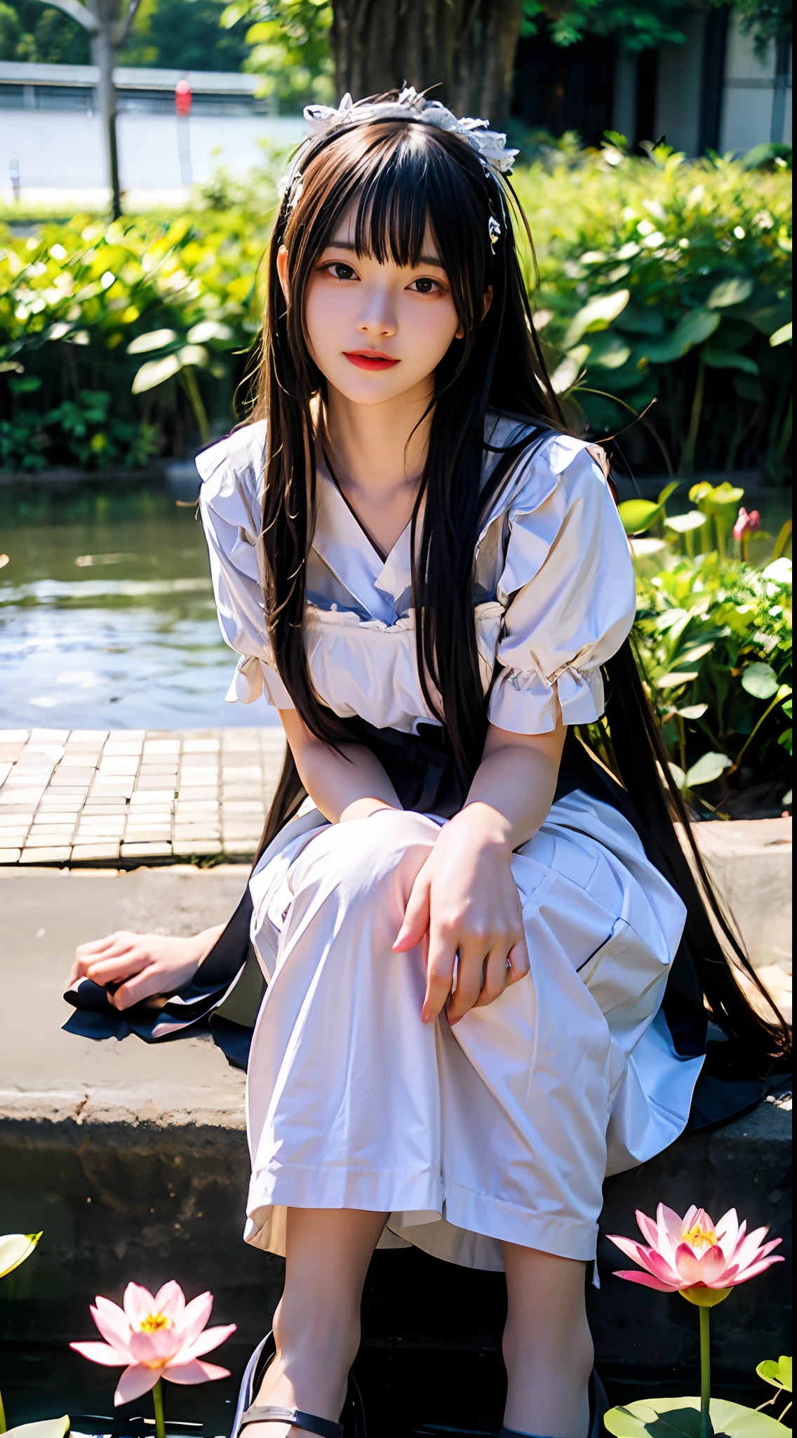Princess of Tiangong、Dazzling light、maid、lotus pond
