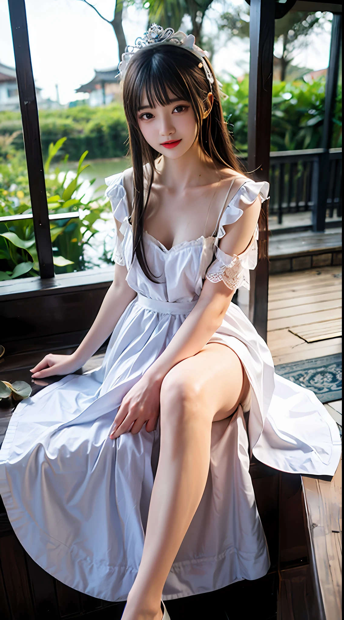 Princess of Tiangong、Dazzling light、maid、lotus pond