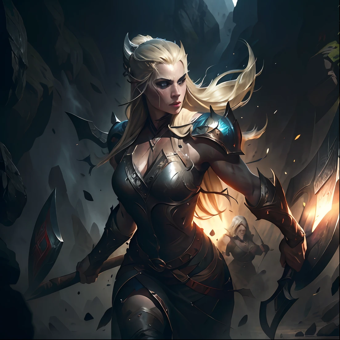 arafed image of a man with a large axe in a field, female viking, a very beautiful berserker woman, norse warrior, viking warrior, viking and templar aesthetics, viking berserker, vikings, epic video game art, game cover art, game art, wielding a huge great axe, north female warrior, an epic viking battle scene --auto