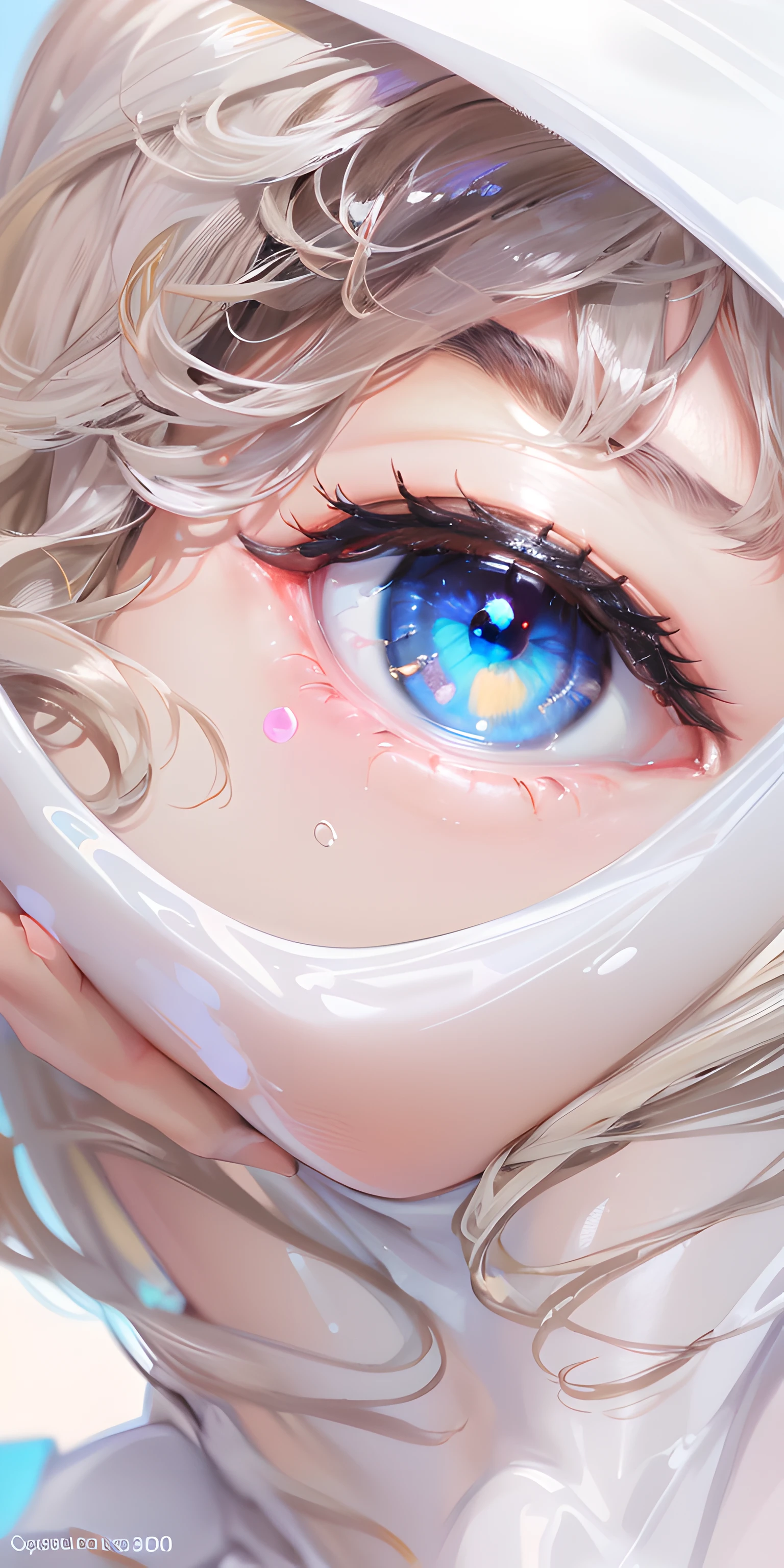 Super beautiful eyes、(top-quality:1.6)、(masterpiece:1.4)、intricate detailes、(Cute gorgeous gorgeous 20 year old Korean girl:1.3)、(1girl in:1.3)、(Detailed sky:1.2)、(Wearing a white latex bodysuit:1.3)、angelicales、Agarwings、(Cybernetic halo:1.3)、(small head:1.4)、(large full breasts:1.2)、Detailed eye details pupils multiple eyes、