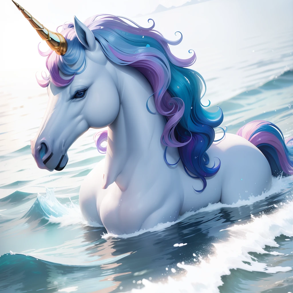 Unicorn，water ink，adolable