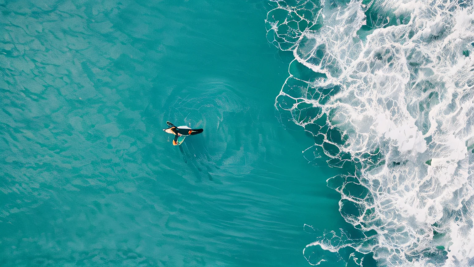 Surfers ride the waves in the ocean on a surfboard, drone photography, Surf photography, floating on the ocean, flying over the ocean, From above, standing on surfboards, unsplash contest winning photo, taking from above, drone photograph, surfing, floating in the ocean, bird's eyes view, shot from drone, Aerial Photography, shot from above, drone point of view