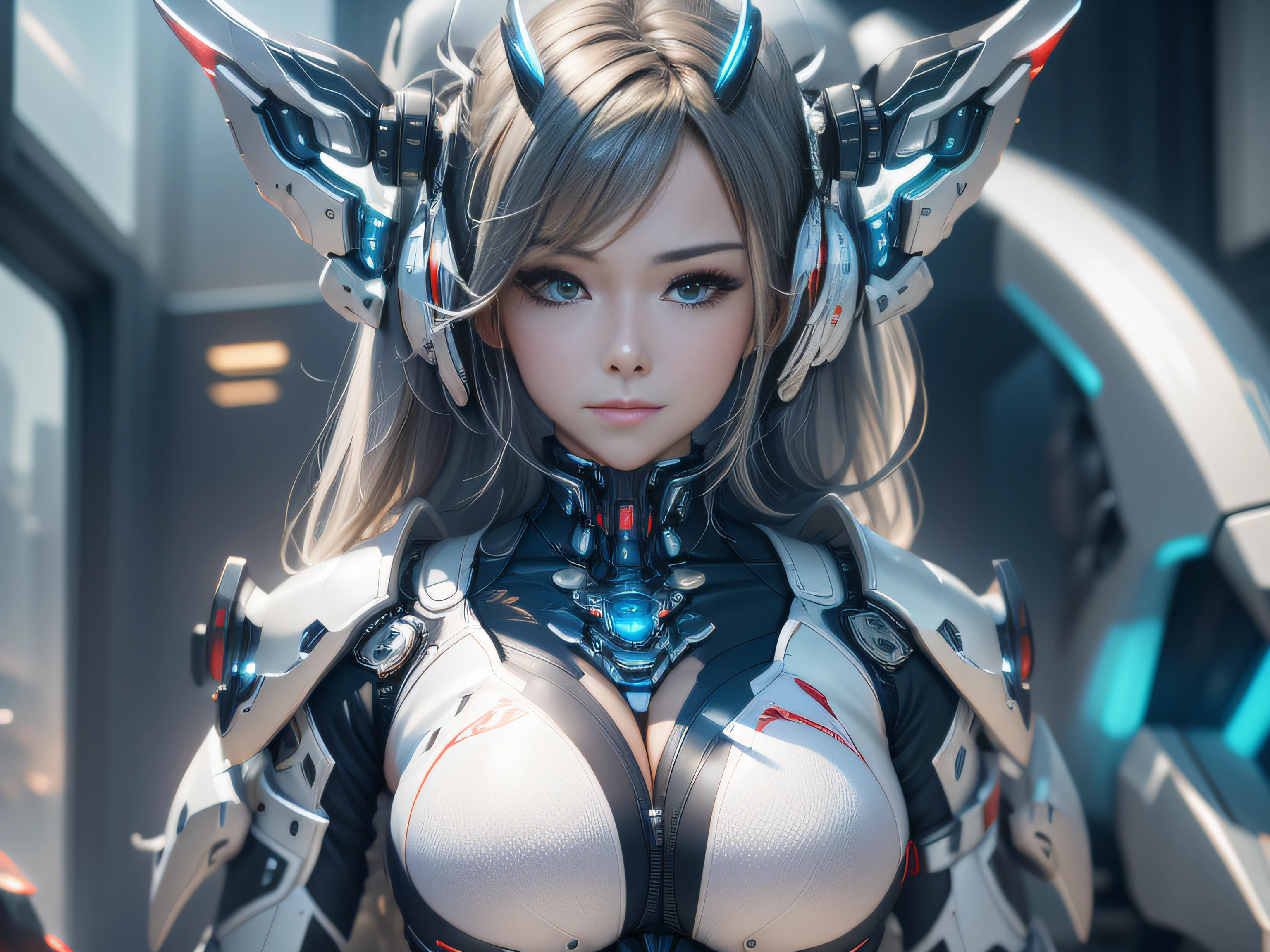 Highest image quality，Outstanding details，超高分辨率，（Fidelity：1.4）, Favor the details，closeup cleavage，The background is a scene of a cosmic celestial body，High-tech dragon knight mech，He has a delicate and beautiful face，（（Blue-white flying semi-mechanical fuselage：1.8）），high-tech weapon，Raised sexy，frontage，cyber punk perssonage，Futuristic，mechanically aesthetic，Virtual Engine 5，Perfect detail rendering，rendering by octane，hyper HD