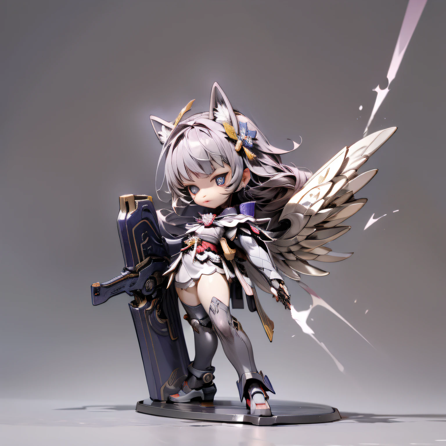blink, chibi, Complete broker, Mega Mini, The body is steel........................................., Metal., The legs are steel........................................., Metal., My favorite cat ears, The wings are steel........................................., Metal., The gun is metal steel..........................................,He's Mecha..