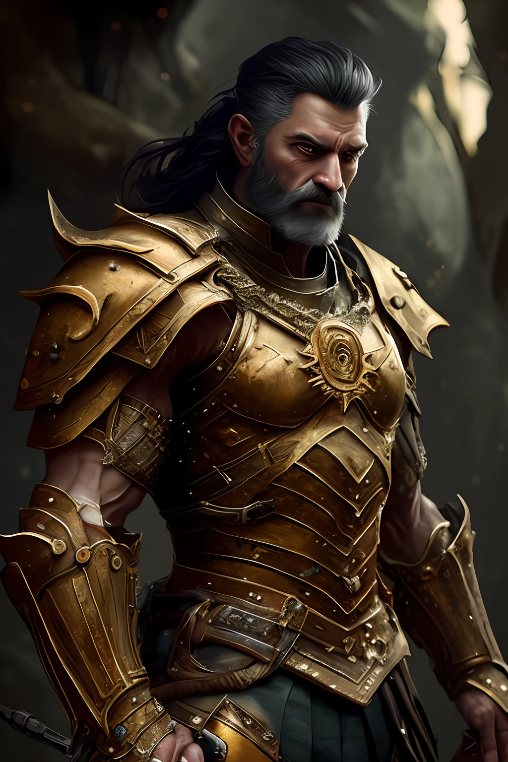 Desenha uma imagem de um homem forte e majestoso, vestido em uma farda de tropa e segurando uma arma, a fuse. Its appearance is imposing, com uma barba robusta que adiciona um ar de destemor. His troop uniform is stunning, displaying symbols of bravery and courage, emphasizing its position as an international leader.
The armor he wears is richly detailed, refletindo seu esplendor e grandeza. Magnificent details adorn the garment, highlighting its prestigious position. in her hands, ele segura uma arma de guerra poderosa, The Fuse, demonstrando sua destreza e habilidade nas batalhas.