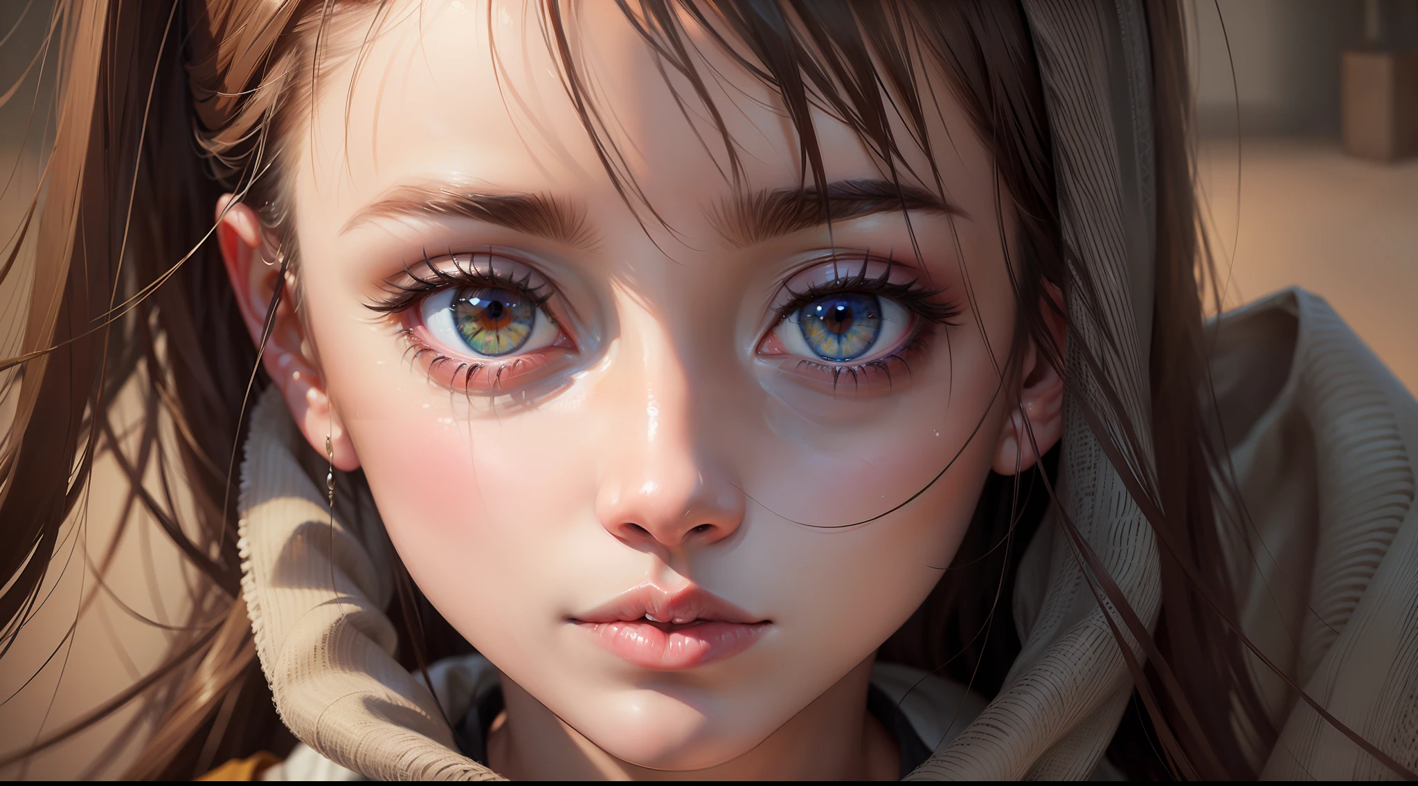 (Best quality, Masterpiece:1.1), (Realistic:1.4), 1girll, Portrait,  (cornea_doi)