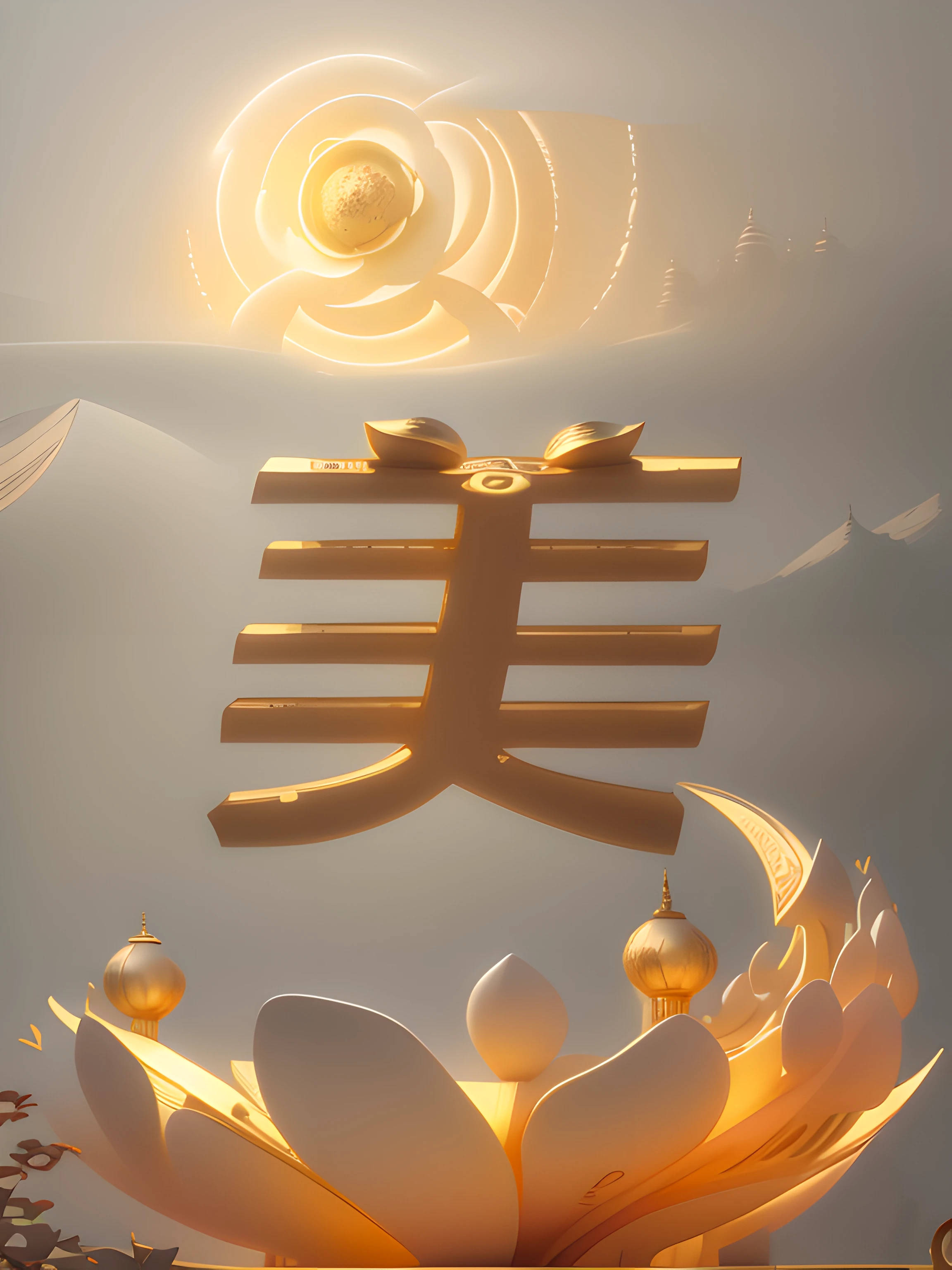 simple backgound(West lake,lotuses),ultra - detailed,high qulity,filmposter, Ray traching,Beautiful Chinese style,Golden curves