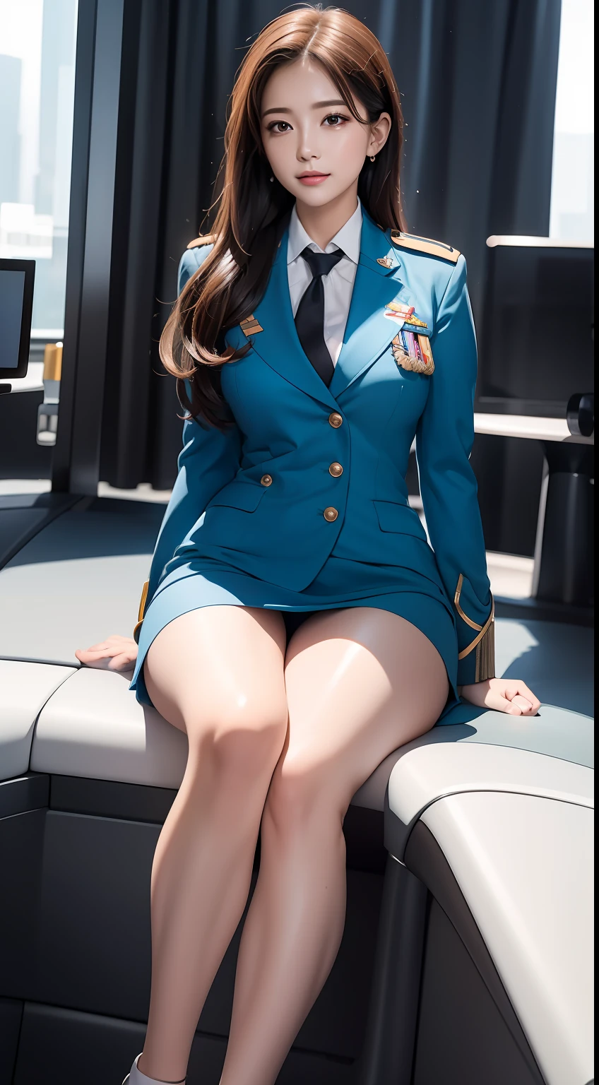 （RAW photos，HighestQuali），（dynamicposes)，Full body like，The uniform of a flight attendant，（realisticlying，realisticlying：1.3），HighestQuali，tmasterpiece，Very fine and beautiful，highly  detailed，CG，unified，2k wallpaper，Wonderful，beautifuldetails，tmasterpiece，HighestQuali，Extremely detailed Cg Unity 8K wallpaper，，