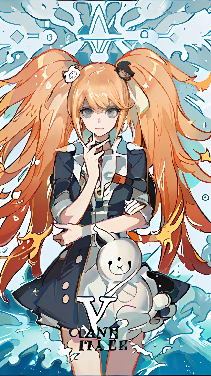 (2.5D), (Face Details: 1.4), Junko Enoshima, Authoritative Anime, Art Station, Nguyen Jiahe Art Germ, Light and Shadow Art, Beauty, Exquisite Facial Features, Art Atmosphere)), (Feminine, Fantasy Illustration, Pancheng Wei, Epic, Phoenix Bell, Top Shot, Exquisite Character Art), (Dragon, Exquisite, CG Society), ( Gorgeous tones, orange tones), (advanced light, contrast, strong deep shadows), (aesthetic, pure beauty), (perfect, detailed and well equipped), (simple line art, echoes of light and shadow).