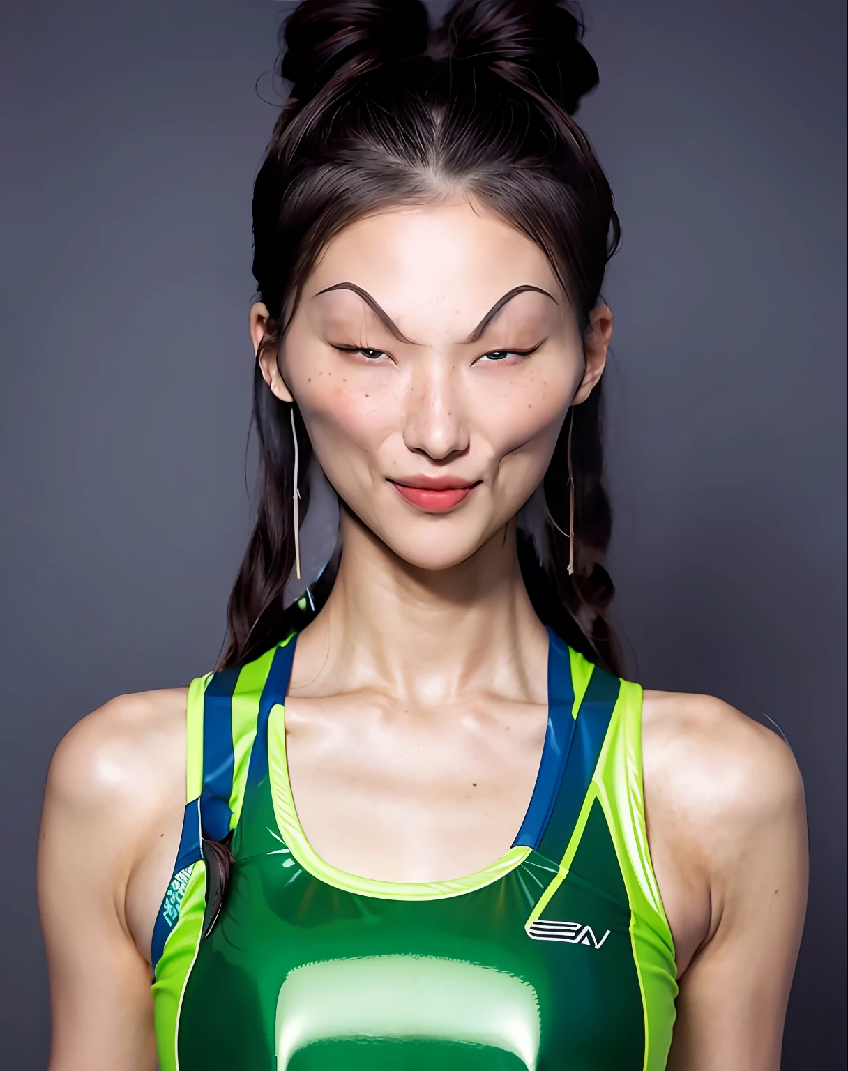 Sportswear with yellow-green PVC