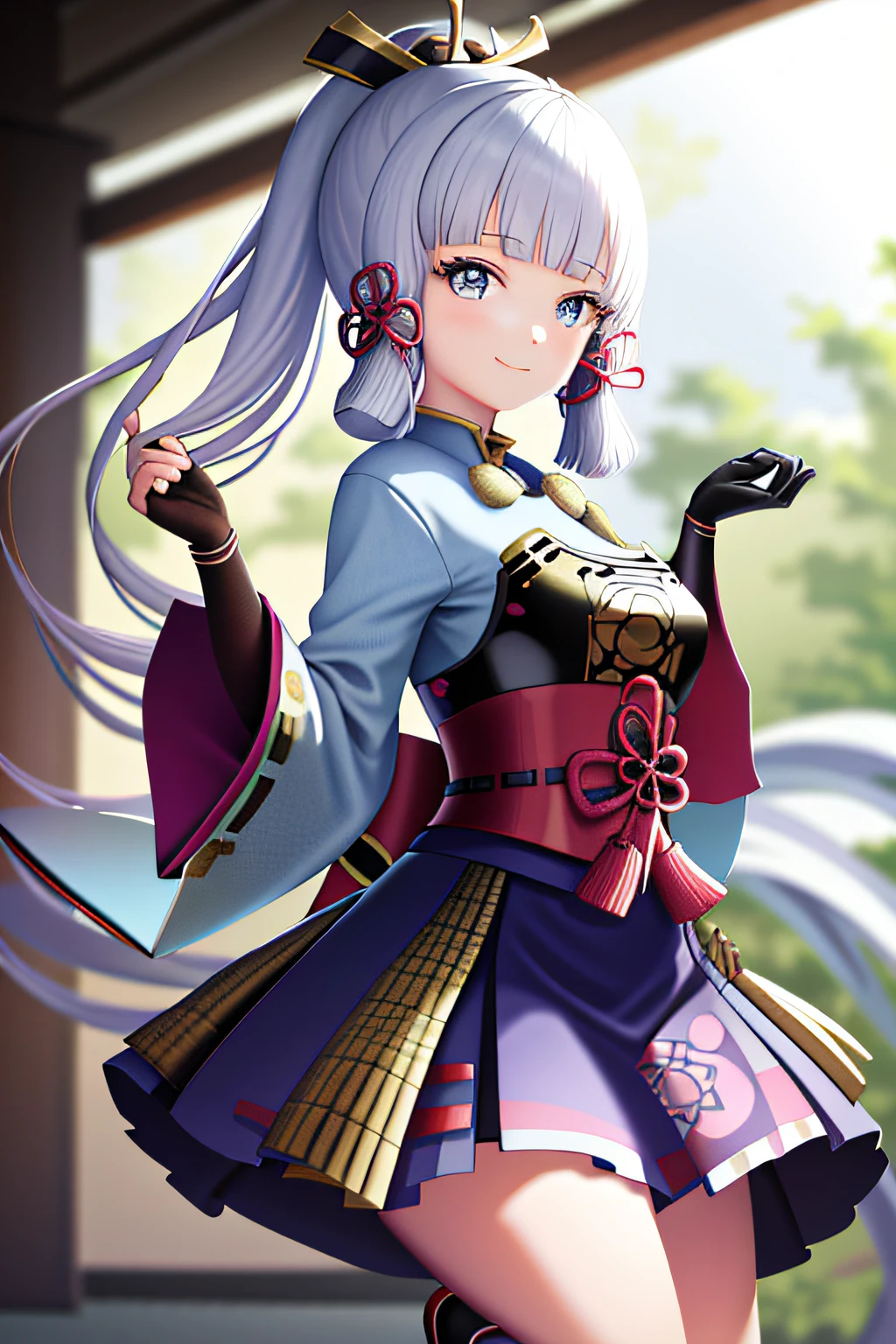 masterpiece, highres, best quality, 1girl solo, kamisato_ayaka, smile, kimono