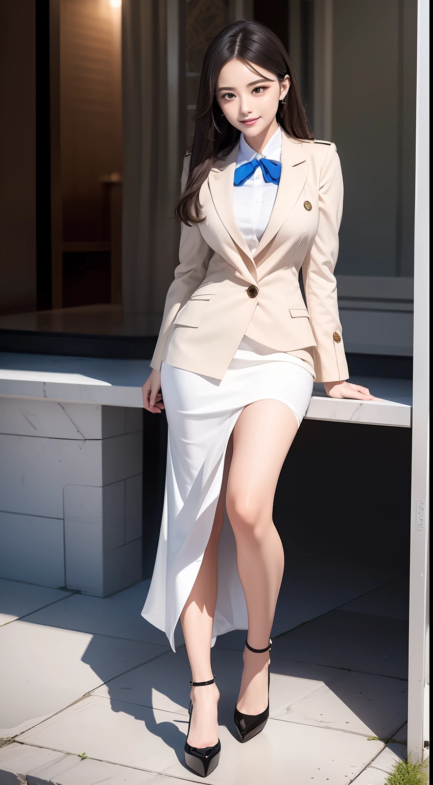 （RAW photos，HighestQuali），（dynamicposes)，Full body like，The uniform of a flight attendant，（realisticlying，realisticlying：1.3），HighestQuali，tmasterpiece，Very fine and beautiful，highly  detailed，CG，unified，2k wallpaper，Wonderful，beautifuldetails，tmasterpiece，HighestQuali，Extremely detailed Cg Unity 8K wallpaper，，