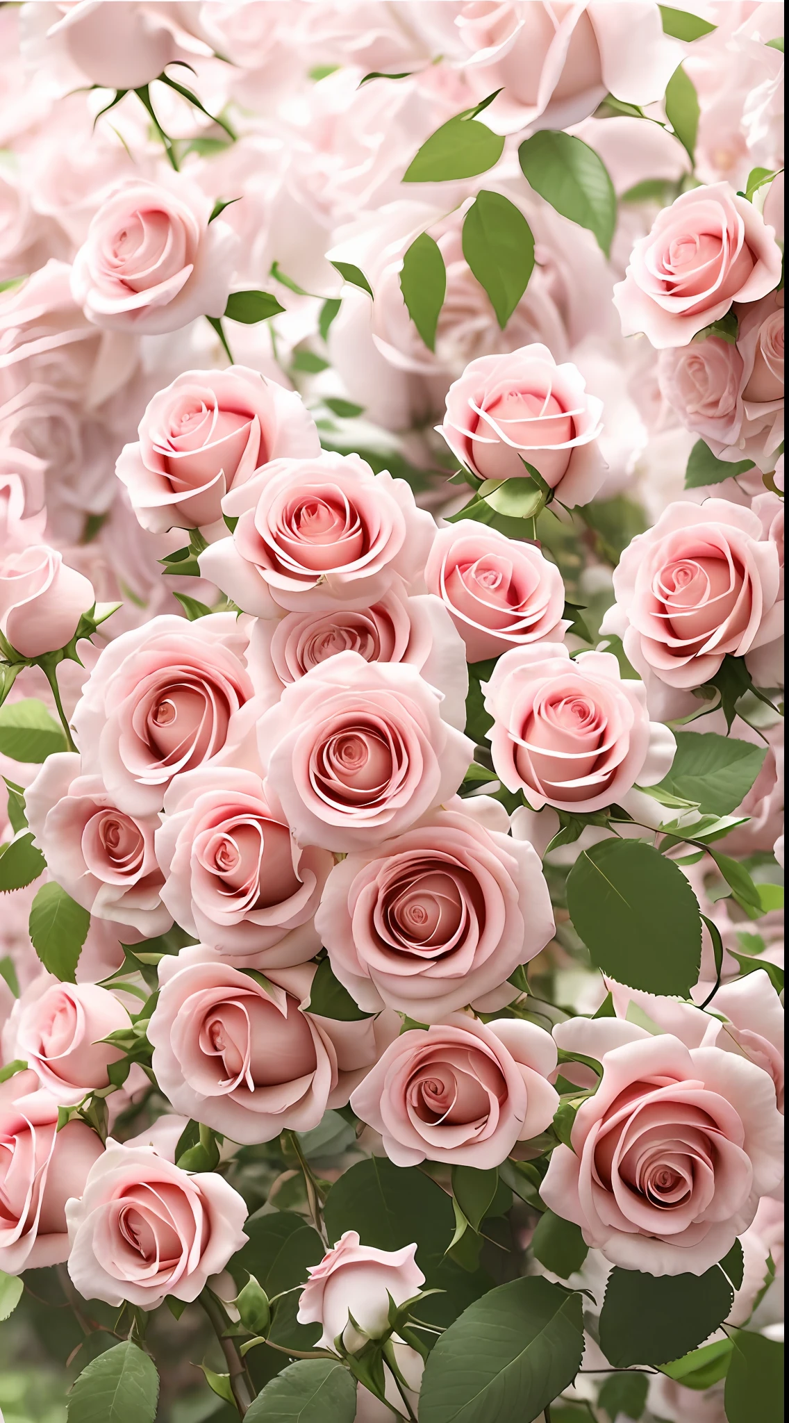 There is a large group of pink and white roses in the garden, Rozen Maiden, rose-brambles, Rose, rosa bonheurn, rose twining, rosette, natural point rose', full bloom, Amazing beauty, a few roses, Incredibly beautiful, heavily ornamental, light pink tonalities, Rose garden, pink rosa, decorative roses, beautifully