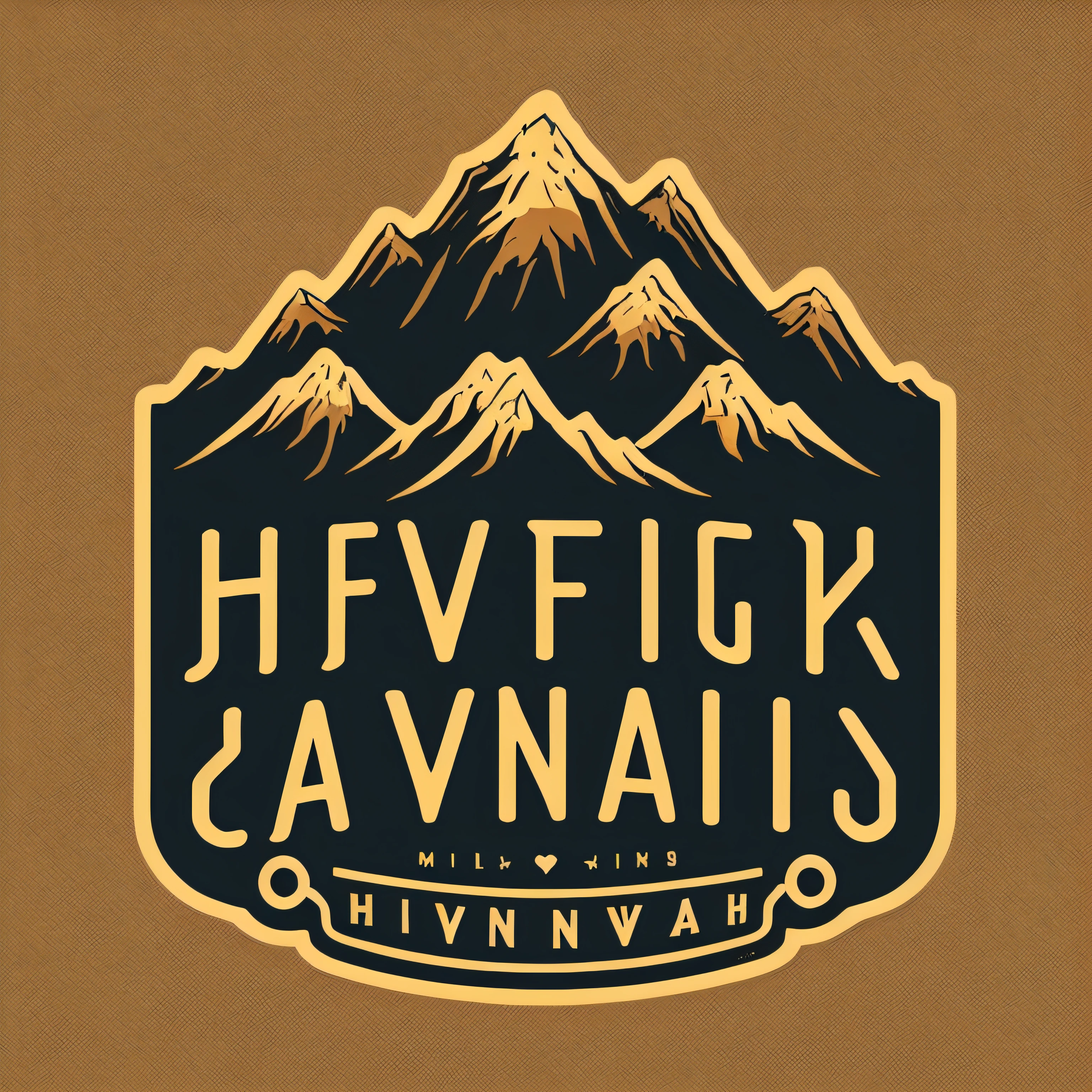 Oversized t–shirt design for adventurers and travel lovers, (minimalistic design), (sign or banner with the text "H Crew" in clear and sharp lettering integrated into the design), (no random titles or text), thin lines, vintage, no background, stylish and trendy, as a t-shirt logo in the style of MAGIFACTORY