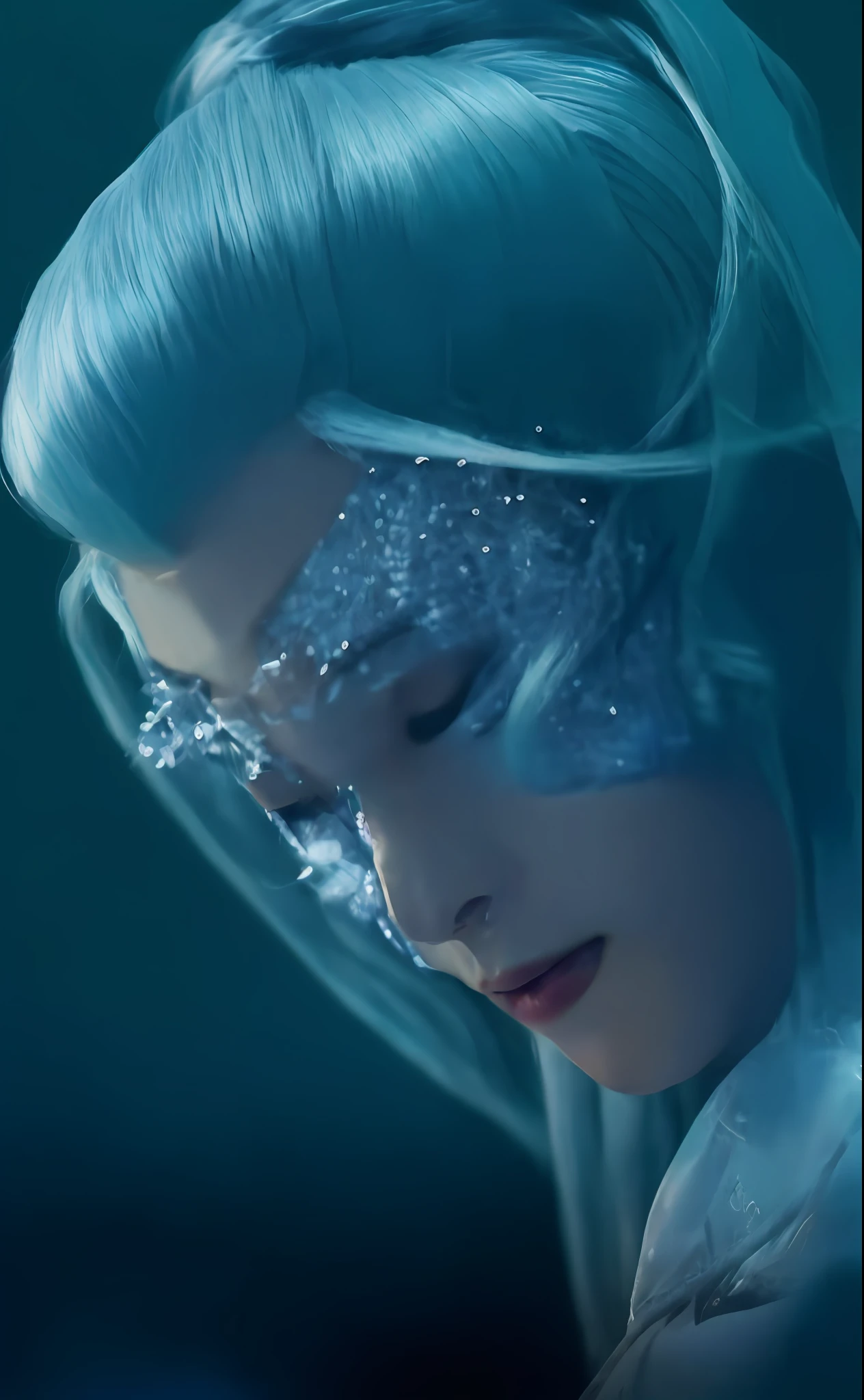 Hyunstayv2, frontal, shimmering, split lips, (silver hair:1.2), (ultra realistic:1.2), (shoulders and chest: 1.2), (close-up photo:1.1), (intricate:1.2), (historical background:1.2), (looking in the same direction as the original image) kawaii manga style