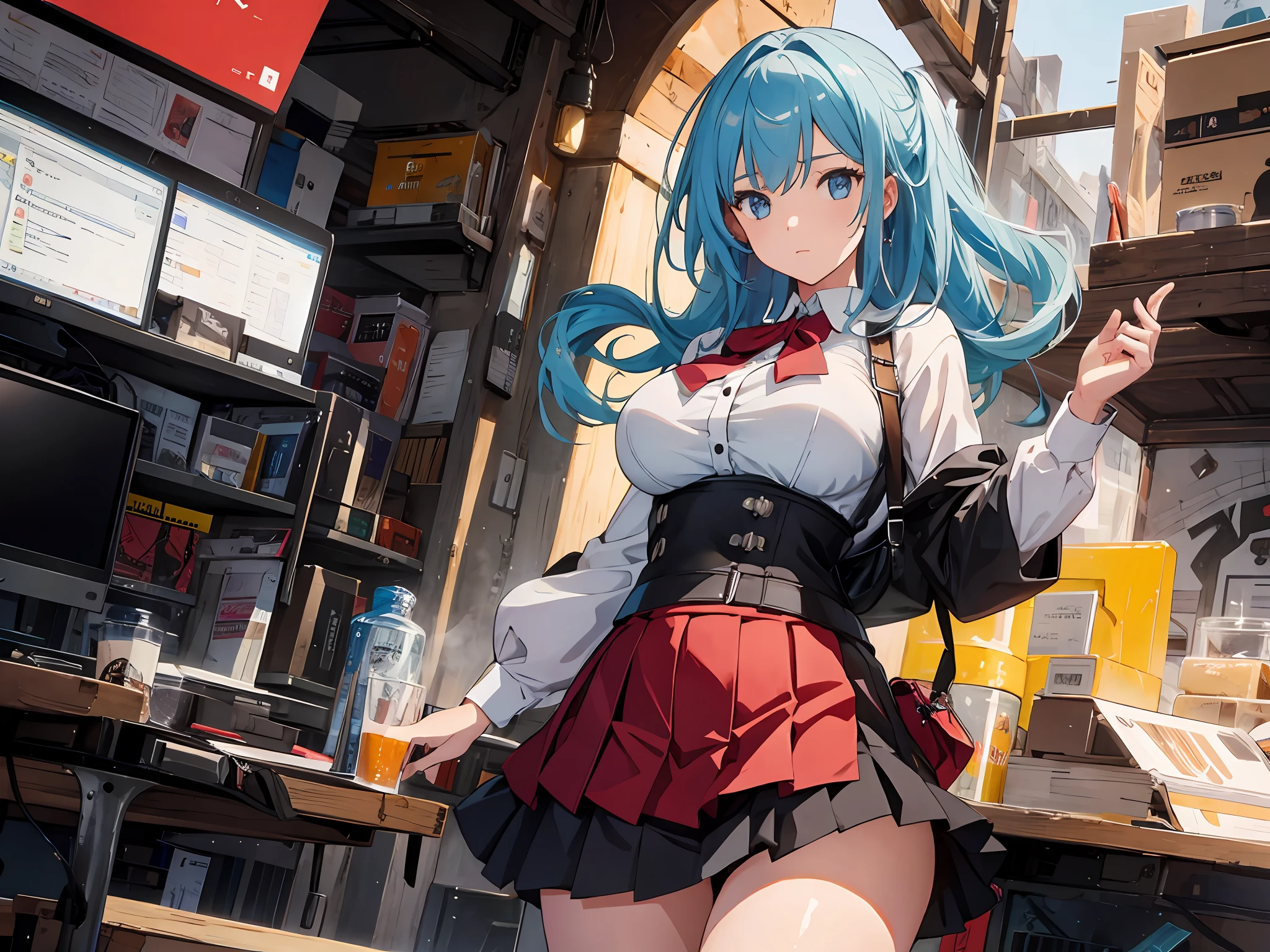 1girl,Best_quality,Large_Breasts,highres,solo,skirt