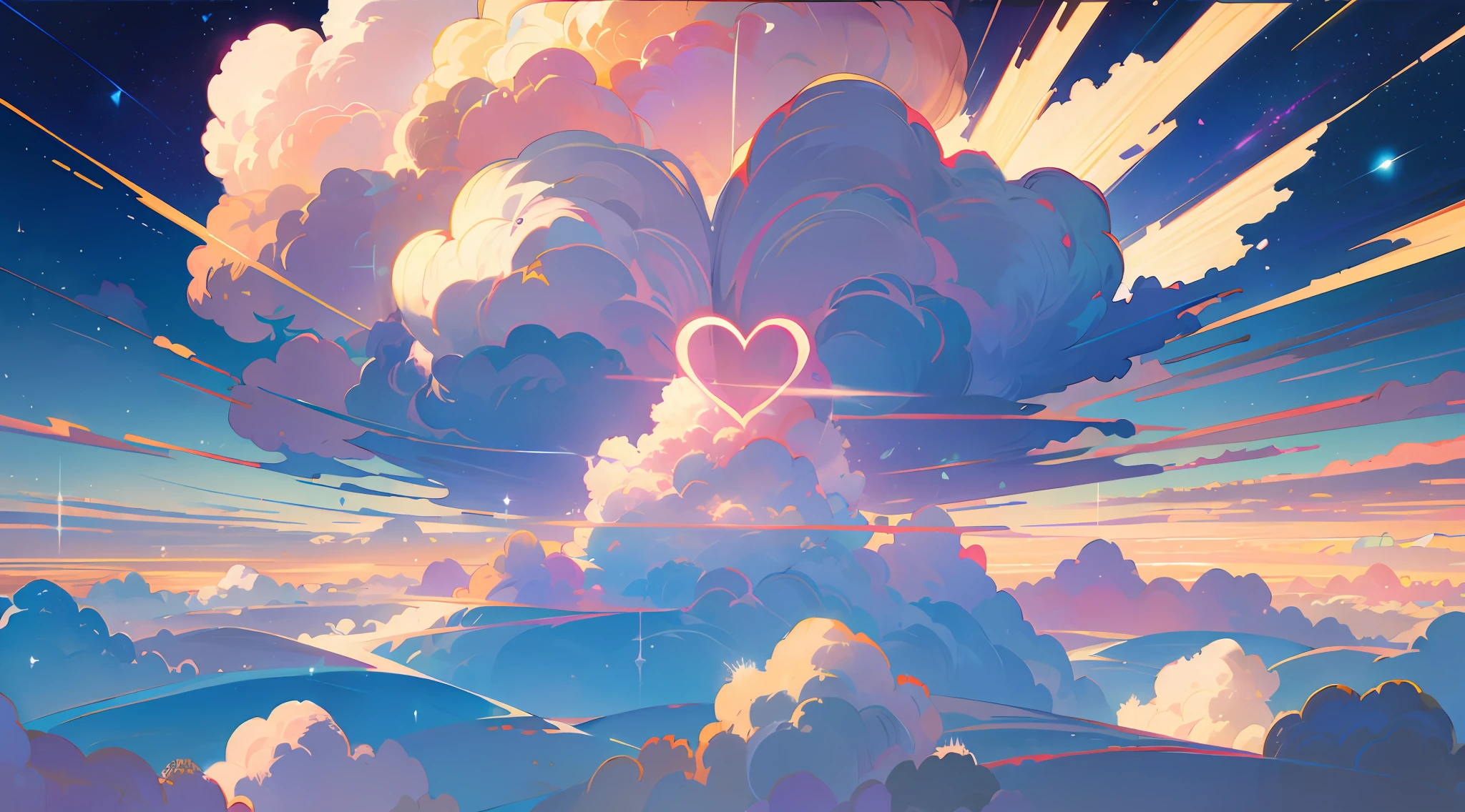 Heart-shaped clouds