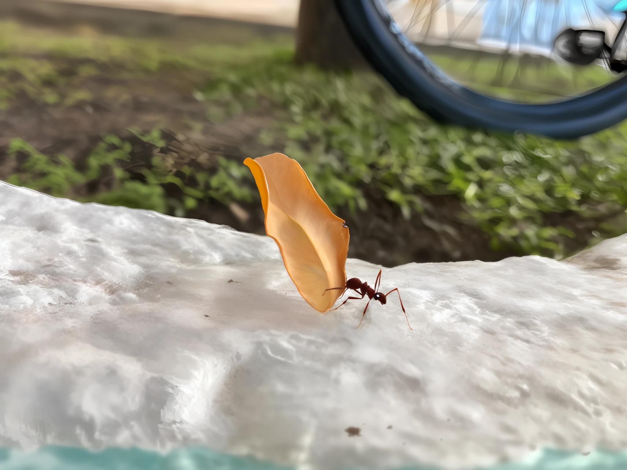 There is a small insect that is sitting on a rock, sentado em uma folha, Arrefecimento em uma folha, perspectiva da formiga, Pairando sobre Ant POV, abrigando-se sob uma folha, POV de uma formiga, em, formiga monstruosa, Vista de formiga, que se parece com um inseto, POV Formiga, ant pov from the floor, vida de formiga, Formigas, eles podem estar engatinhando