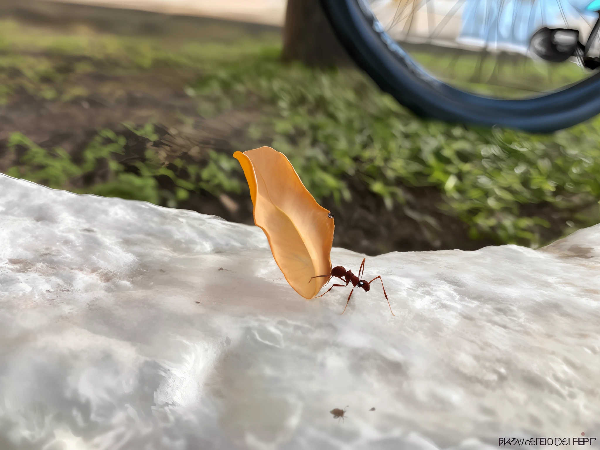 There is a small insect that is sitting on a rock, sentado em uma folha, Arrefecimento em uma folha, perspectiva da formiga, Pairando sobre Ant POV, abrigando-se sob uma folha, POV de uma formiga, em, formiga monstruosa, Vista de formiga, que se parece com um inseto, POV Formiga, ant pov from the floor, vida de formiga, Formigas, eles podem estar engatinhando