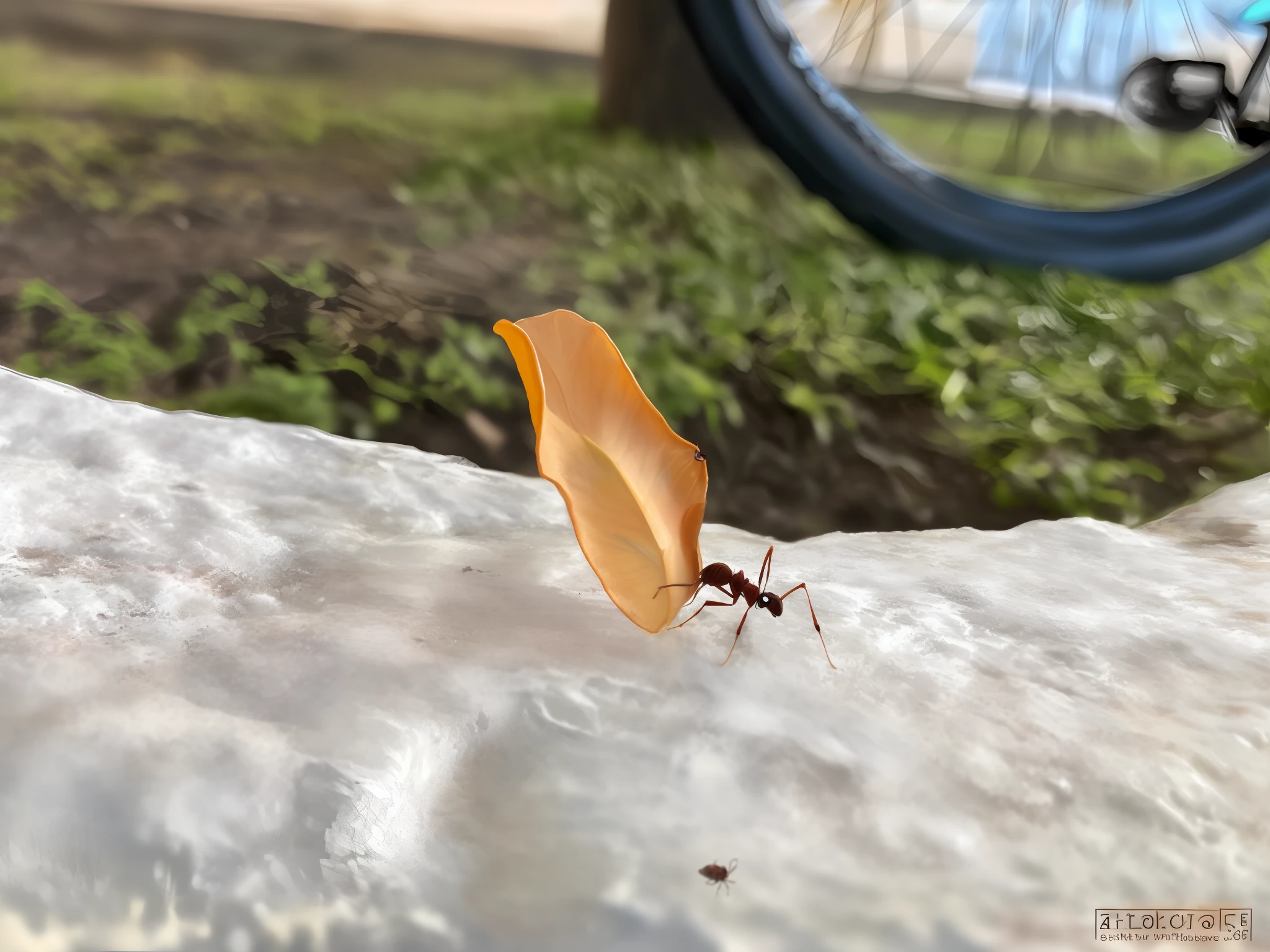 There is a small insect that is sitting on a rock, sentado em uma folha, Arrefecimento em uma folha, perspectiva da formiga, Pairando sobre Ant POV, abrigando-se sob uma folha, POV de uma formiga, em, formiga monstruosa, Vista de formiga, que se parece com um inseto, POV Formiga, ant pov from the floor, vida de formiga, Formigas, eles podem estar engatinhando