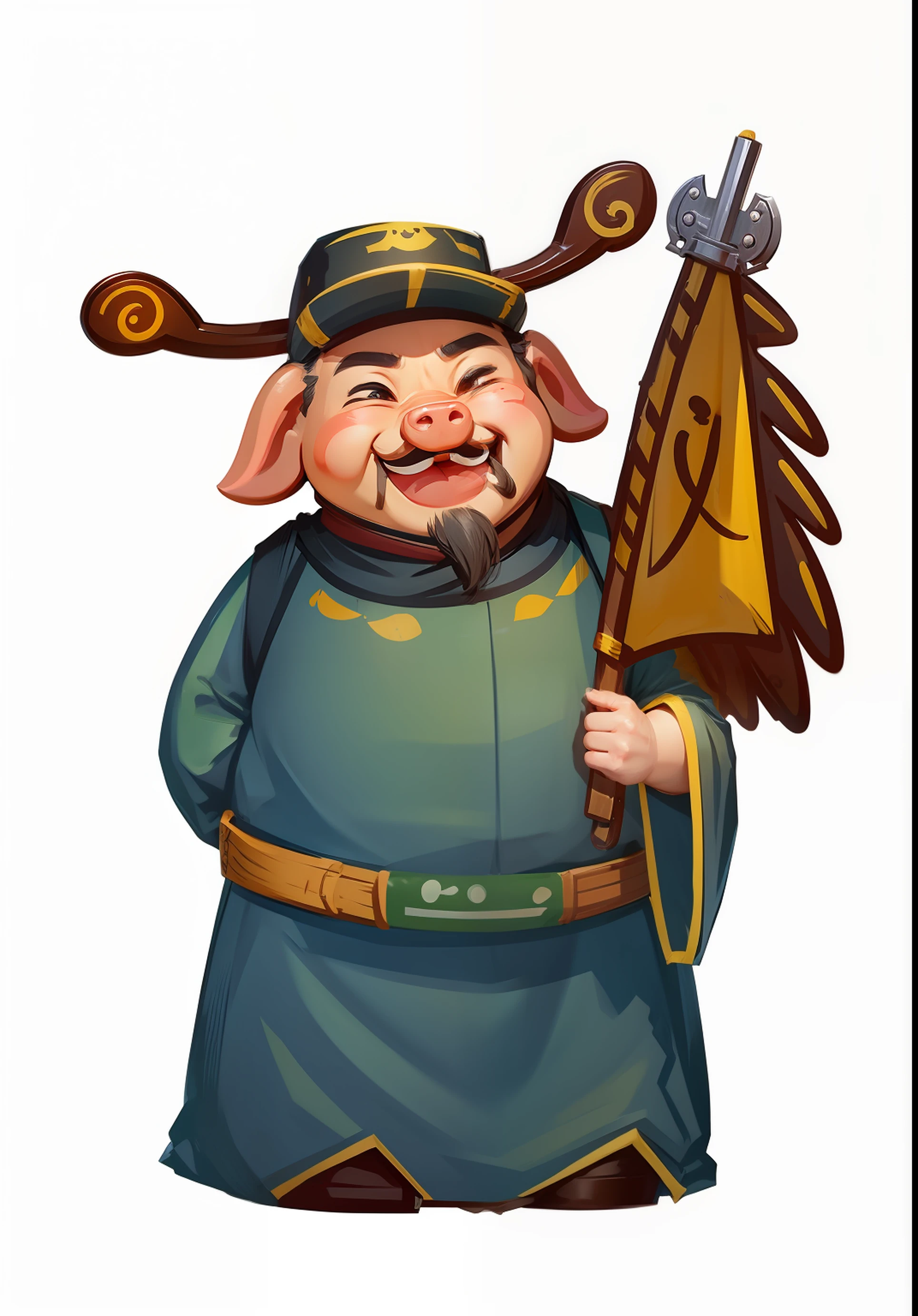 《Outlaws》Characters Song Jiang Pig Ears Smiley Cartoon Antique