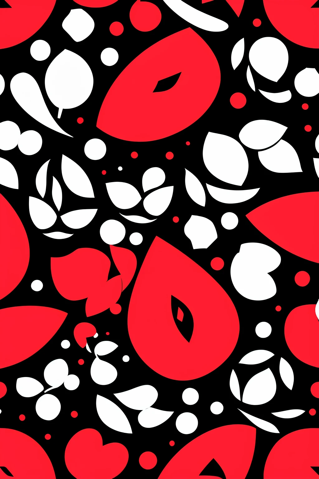 lip design pattern, red, multiple, black background
