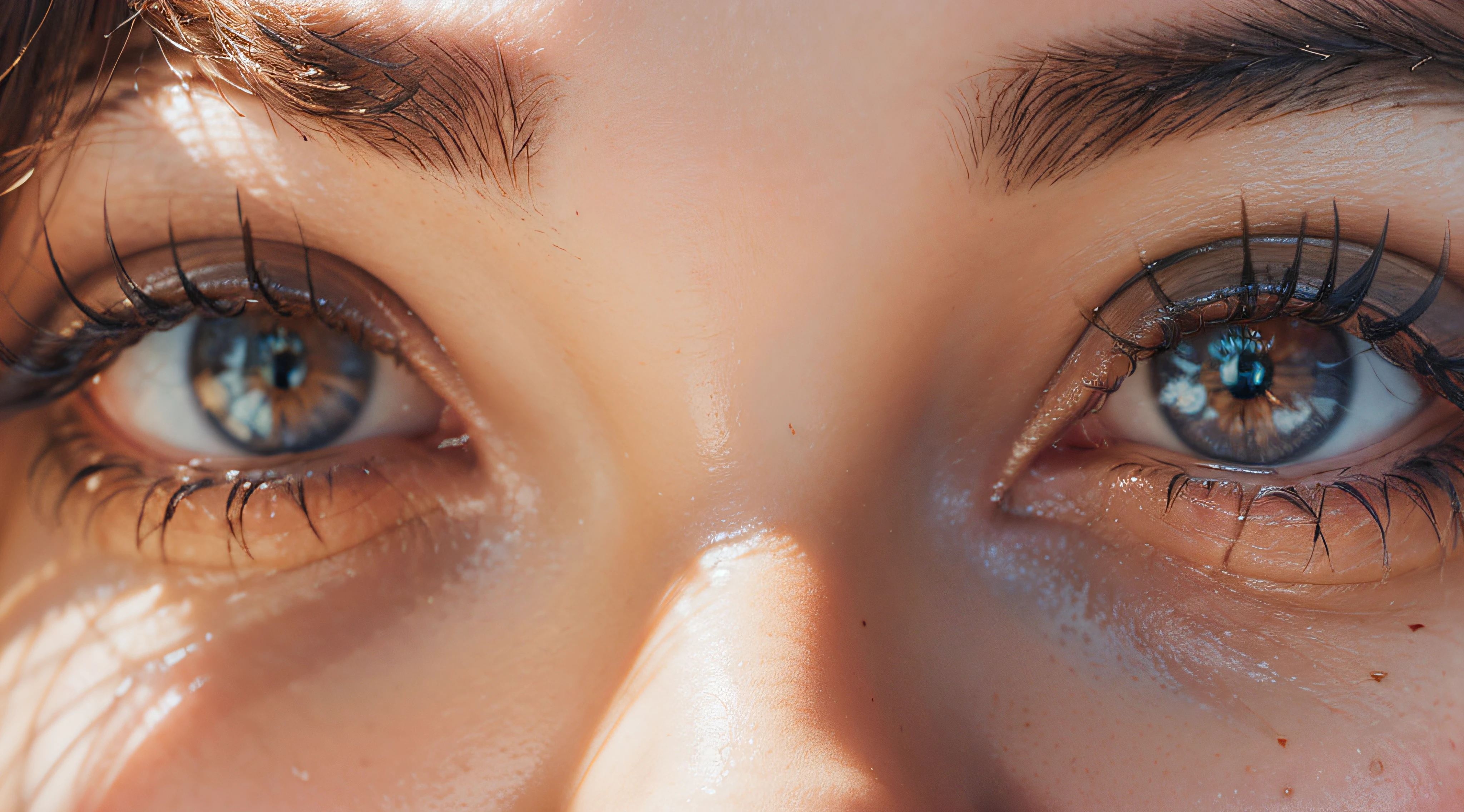 RAW photo, a 22-year-old-girl, upper body, (1girl), (realistic), (photo-realistic:1.5), lipstick, (freckles:0.5), (short hair), multicolor hair, necklace, (RAW photo, 8k uhd, film grain), Sharp Eyeliner, Blush Eyeshadow With Thick Eyelashes, extremely delicate and beautiful, 8k, soft lighting, high quality, highres, sharp focus, extremely detailed, during the day, (sunlight on face), beautiful detailed eyes, extremely detailed eyes and face, masterpiece, cinematic lighting, (high detailed skin:1.2), 8k uhd, dslr, soft lighting, high quality, film grain, Fujifilm XT3