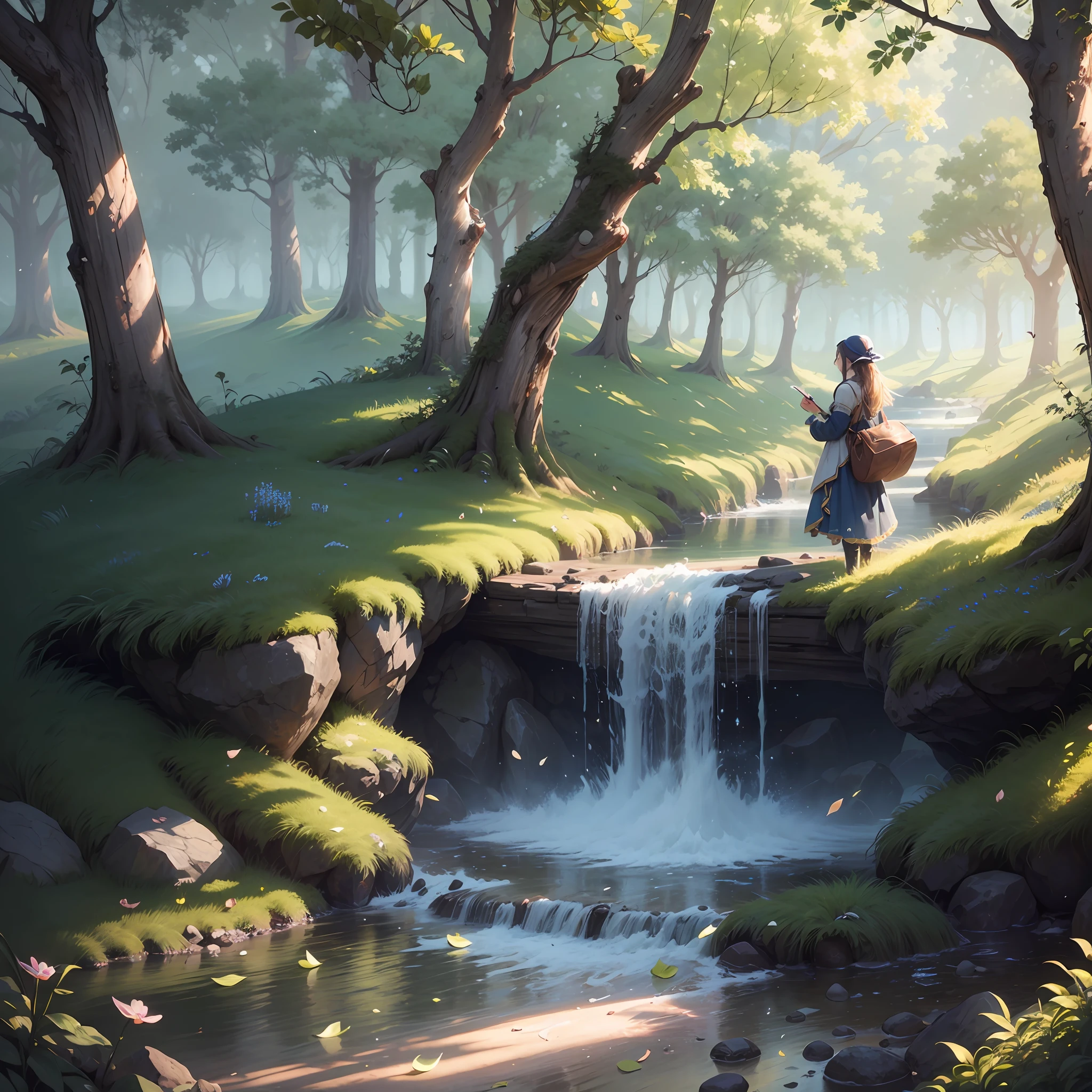 Masterpiece, best quality, (very detailed CG unity 8k wallpaper) (best quality), (best illustration), (best shadows) Nature', blue sea,delicate leaves petals of various colors falling in the air light Tracking, super detailed --auto --s2