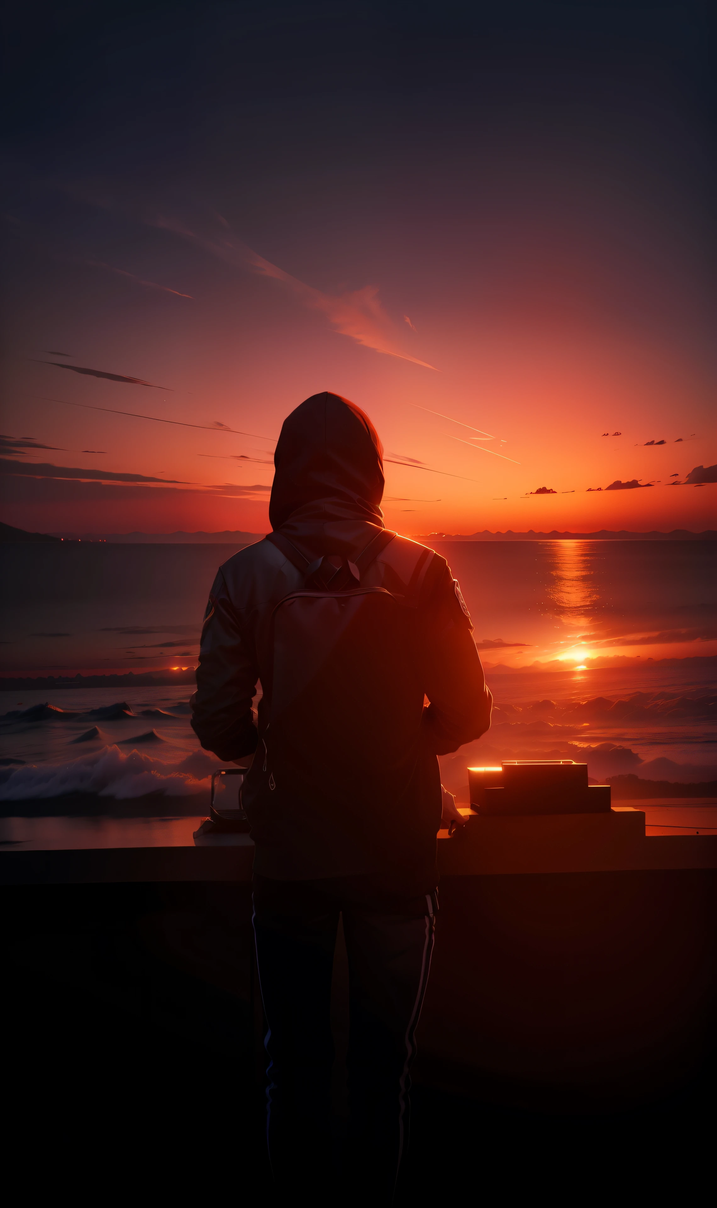 Change background sunset , 8k, ultra