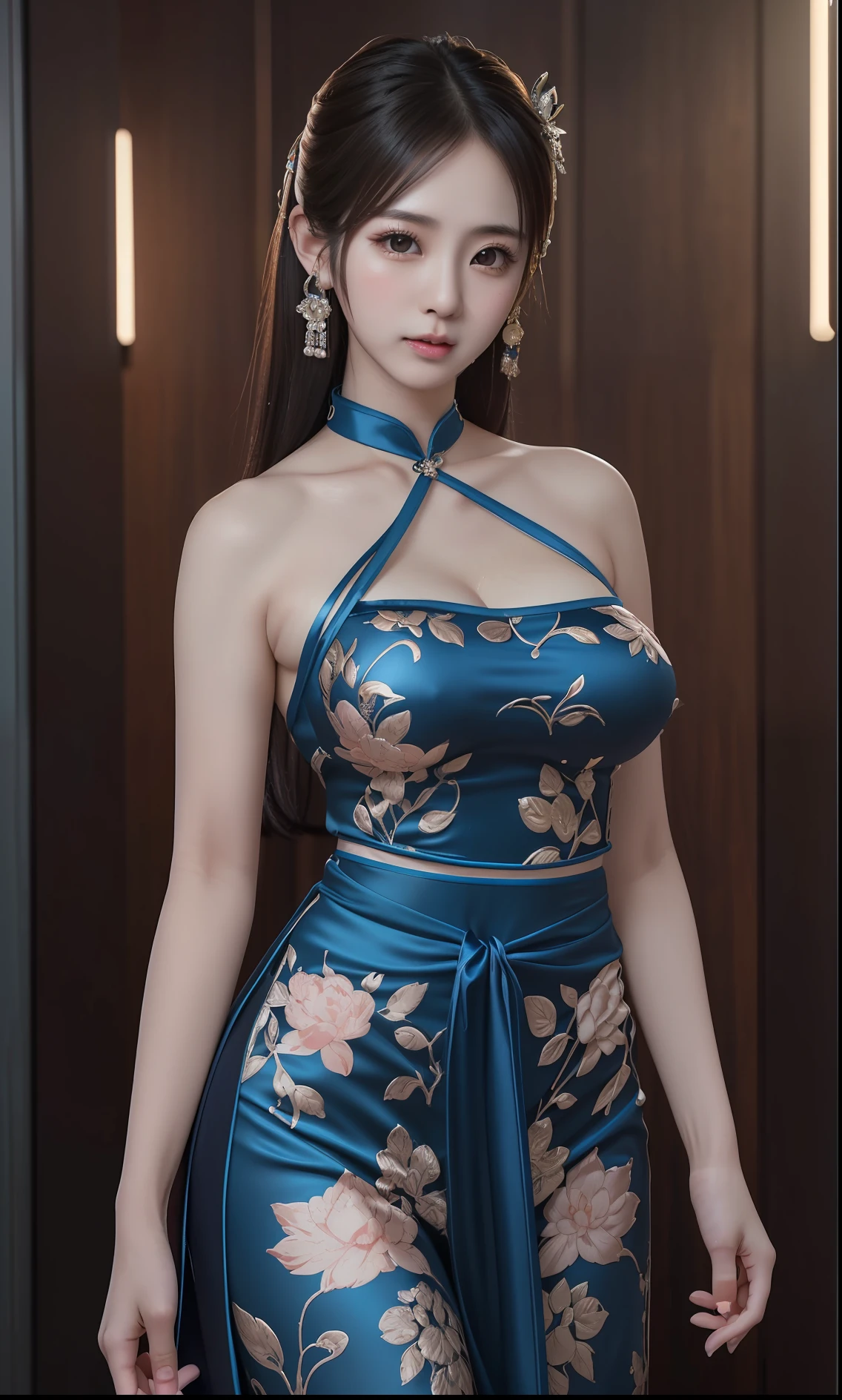 masterpiece, best quality, extremely detailed 8k, ultra hd, ultra-detailed, highly detailed, highly realistic, ultra-realistic, hyperrealistic, (1 girl:1.5), (solo:1.5), (beautiful cute Taiwanese Idol woman:1.6), (beautiful cute JAV Idol woman:1.5), anatomically correct, (detailed realistic skin), (realistic big breasts), slender abs, (closed mouth:1.45), nsfw,