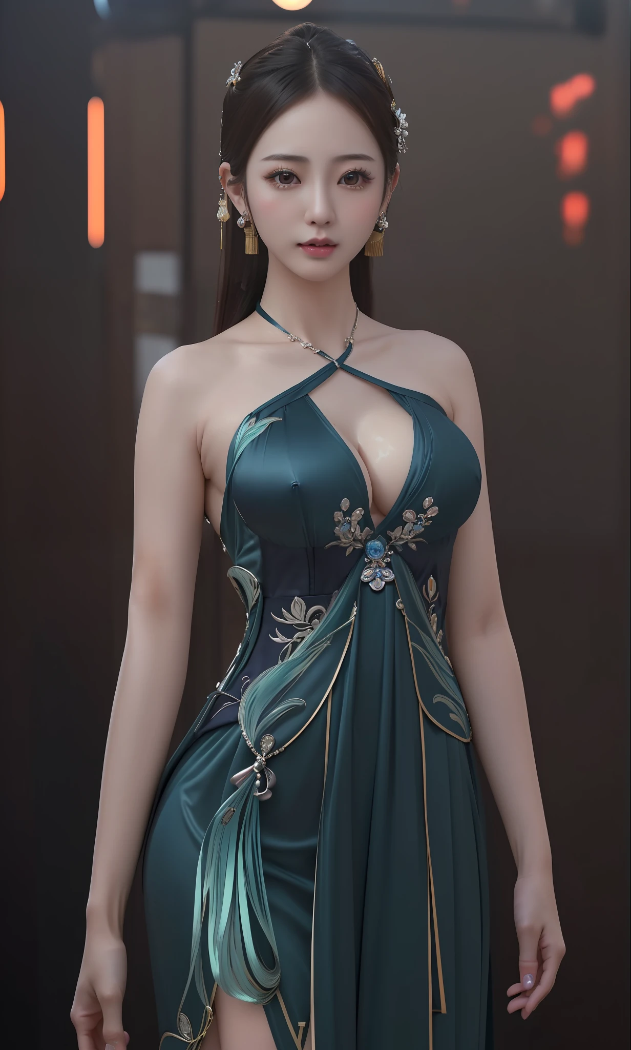masterpiece, best quality, extremely detailed 8k, ultra hd, ultra-detailed, highly detailed, highly realistic, ultra-realistic, hyperrealistic, (1 girl:1.5), (solo:1.5), (beautiful cute Taiwanese Idol woman:1.6), (beautiful cute JAV Idol woman:1.5), anatomically correct, (detailed realistic skin), (realistic big breasts), slender abs, (closed mouth:1.45), nsfw,