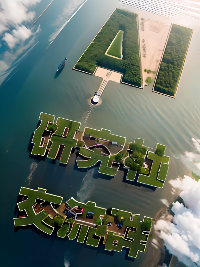 (viewed from bird's-eye,overhead photography),HDR,rios,Meandering,Clouds,(Complicated details),hdr,(Complicated details,ultra - detailed:1.2),Cinema lenses,Vignette,at centre