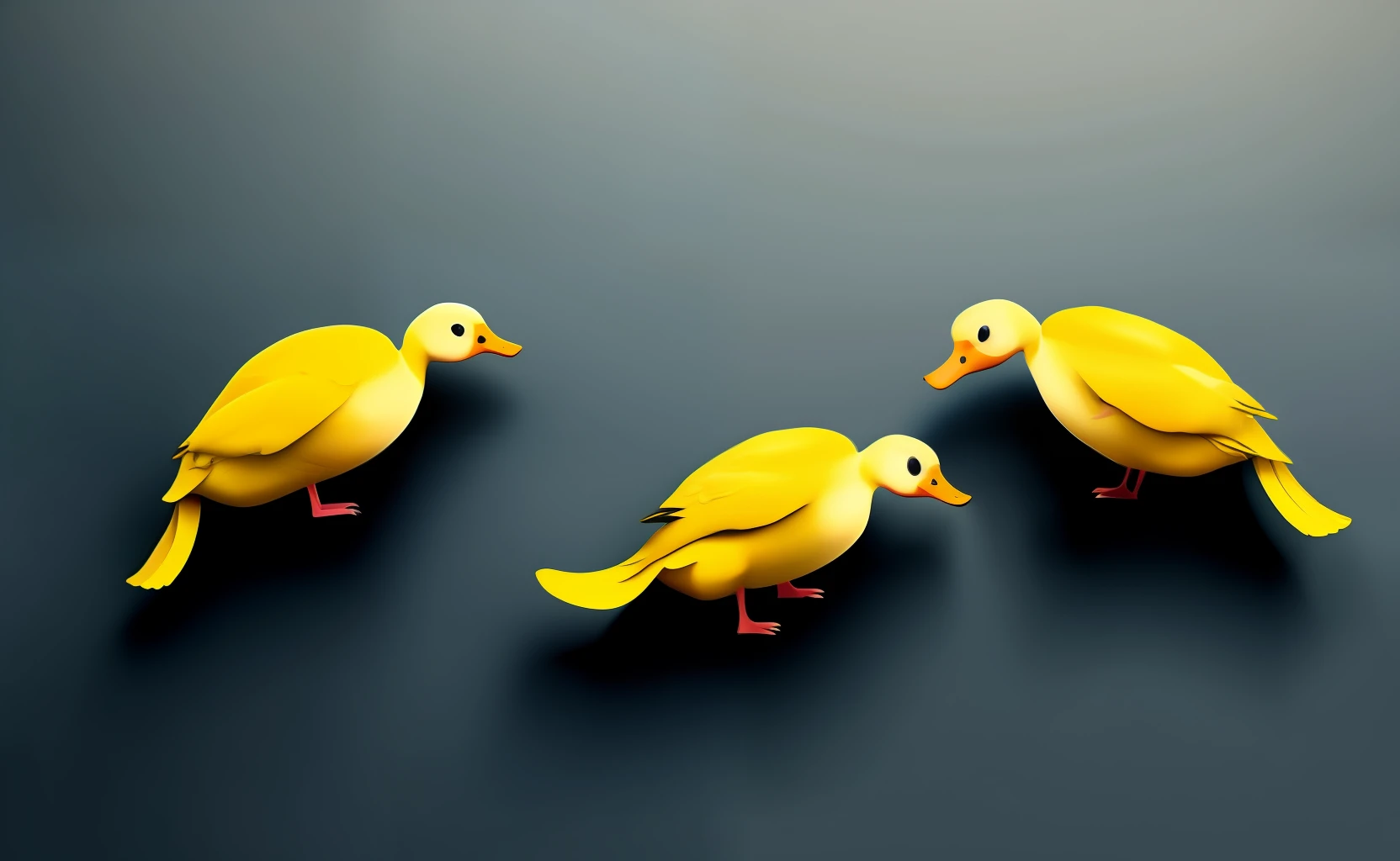 Banana duck neck fights in the vast space