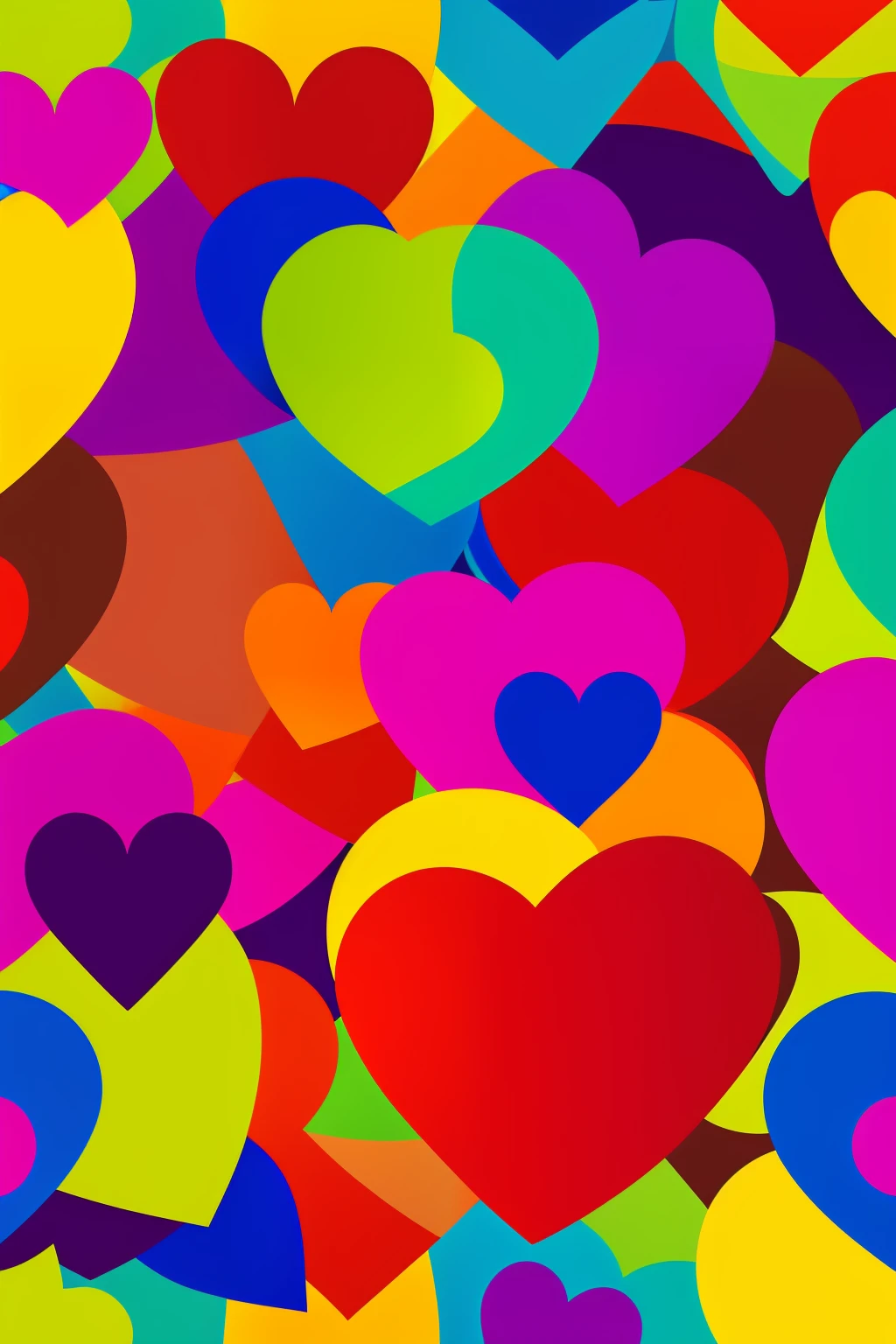 multicolored heart pattern, fundo cinza