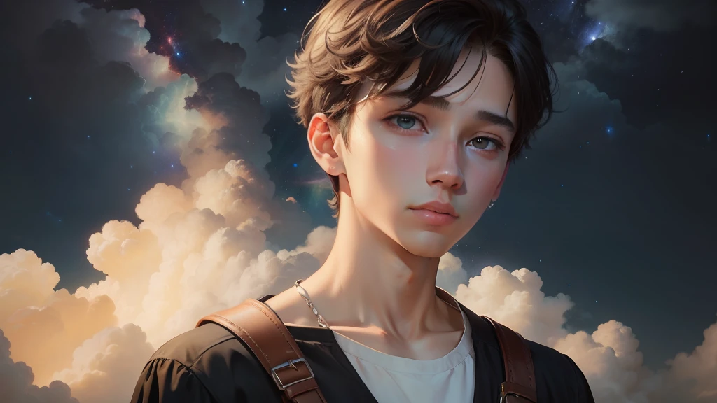 masterpiece, highest quality, 1boy, clouds, starry, sky, colorful